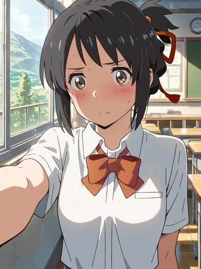 君の名はの宮水三葉から送られてきた自撮り写真 サンプル画像1