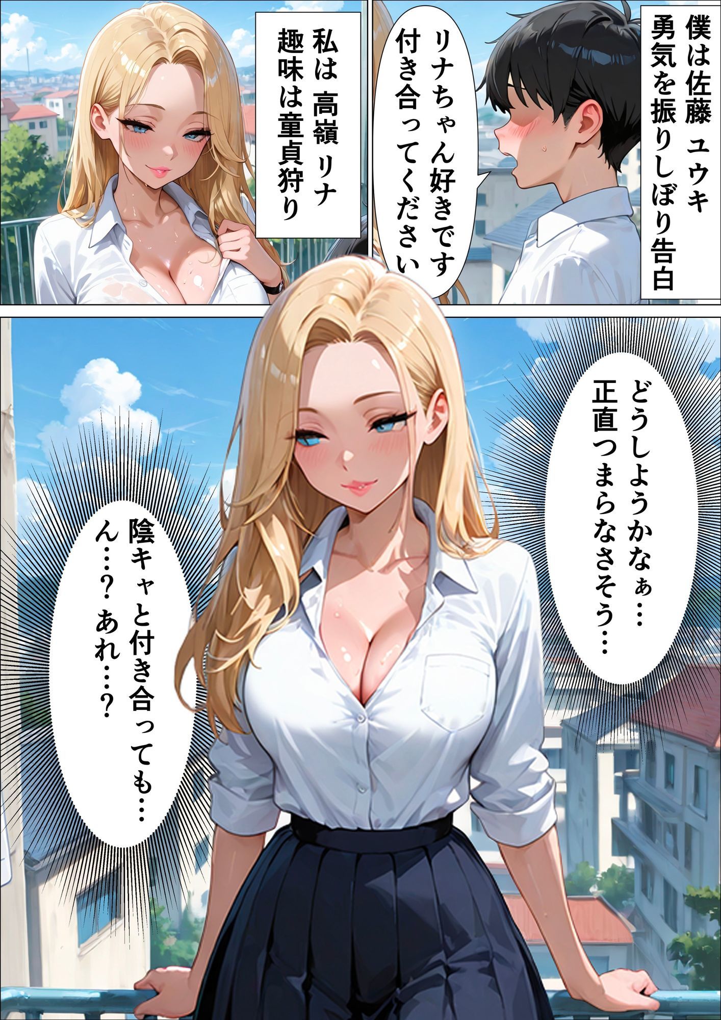 告白してきた優等生がデカチンで逆レ●プしたら気持ち良すぎて童貞チンポに中出しされた話 サンプル画像1