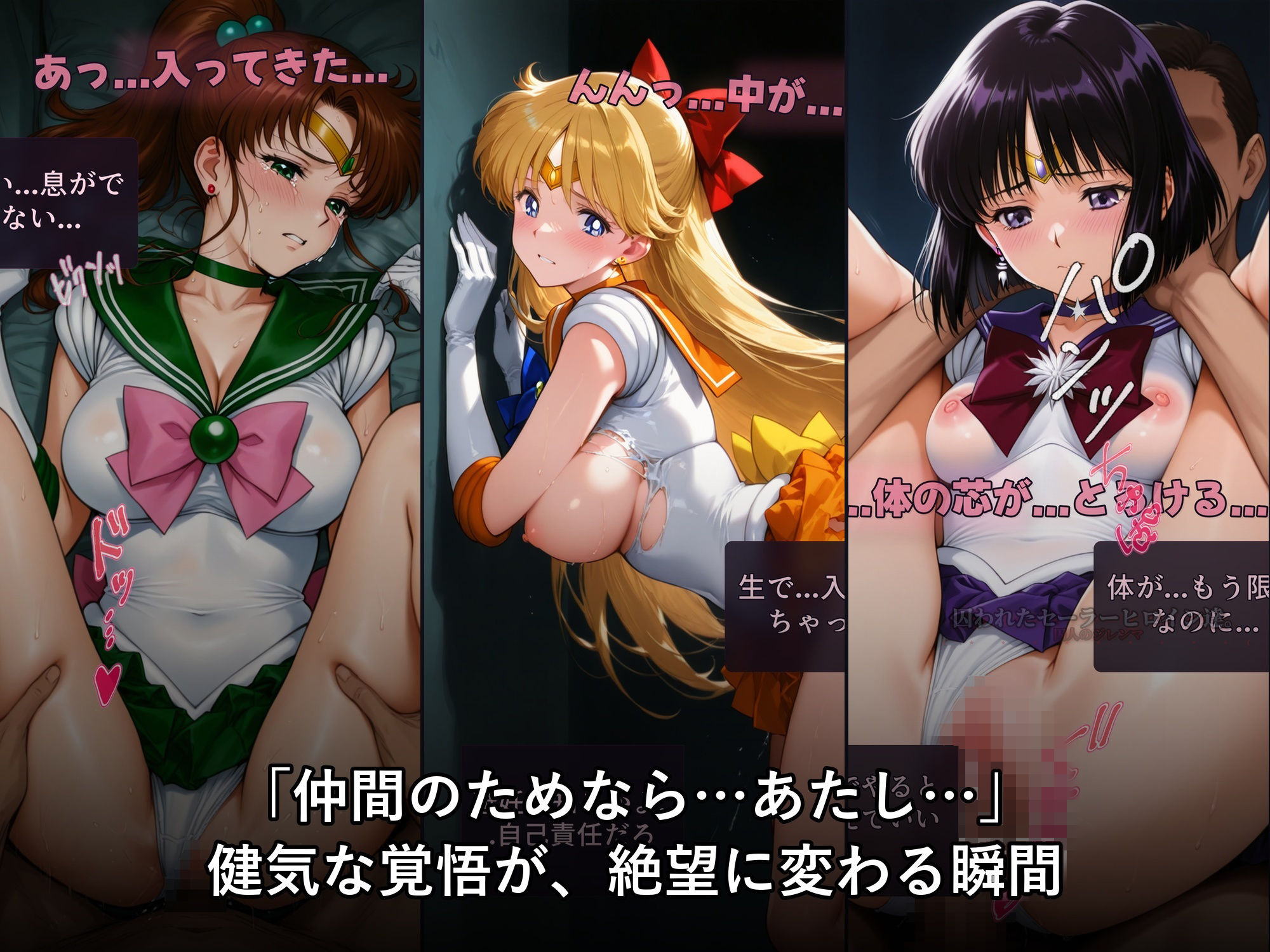 囚われたセーラーヒロイン達。囚人のジレンマ  「仲間を救うには、自分の体を差し出すしかなかった――」 サンプル画像3