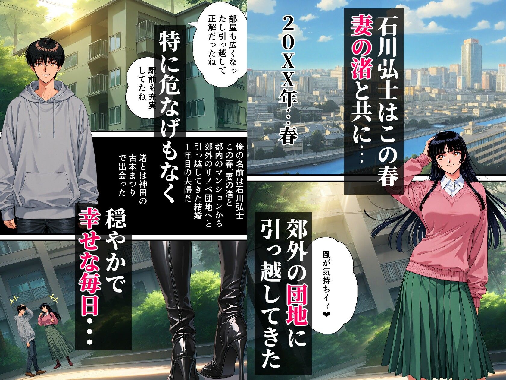 団地妻NTR〜清楚妻が早漏雑魚ちんこ（ダンナ）に欲求不満爆発？ NN（生中だし）オフ会しちゃった話〜 サンプル画像1