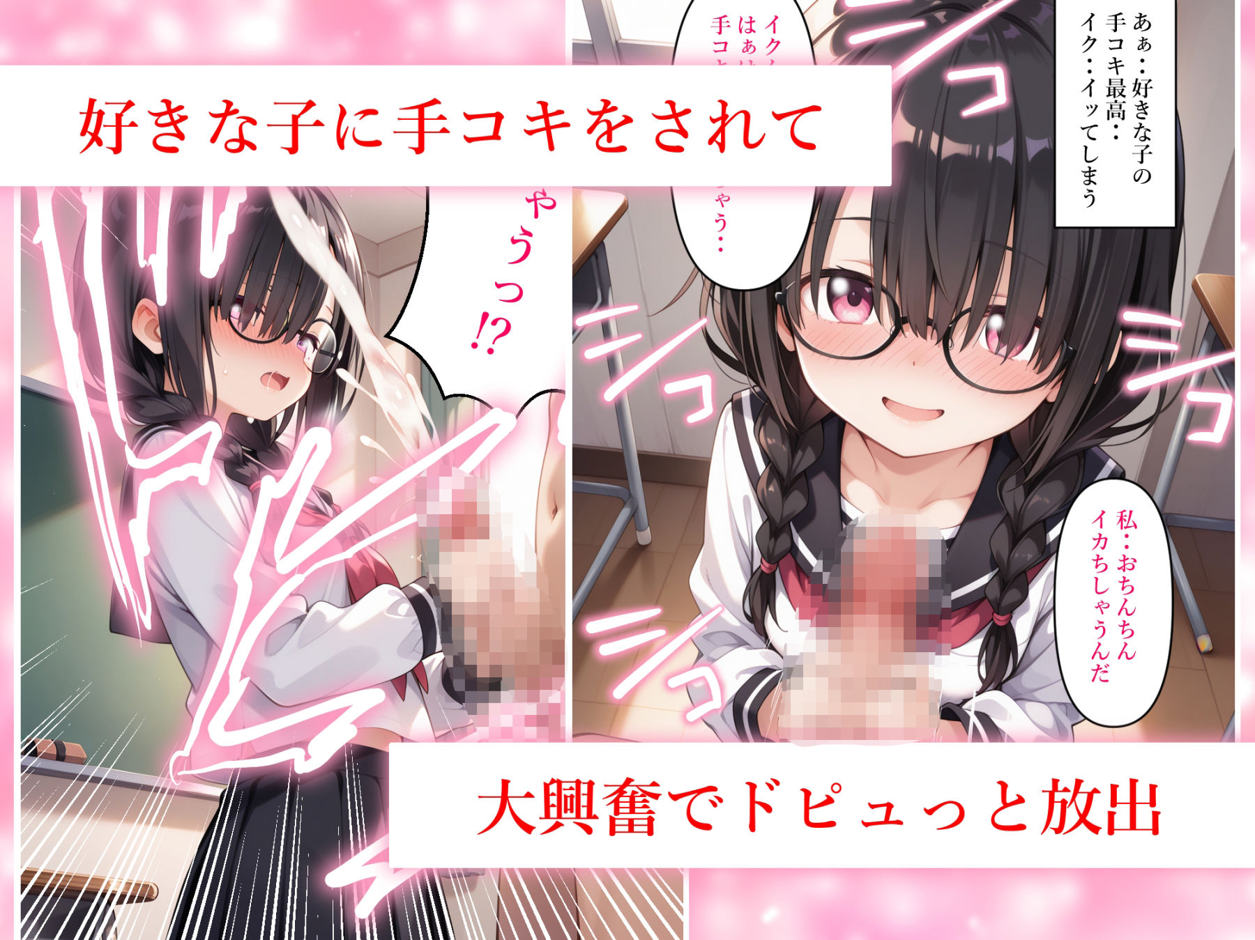 地味で目立たないクラスメイトの黒髪おさげの眼鏡っ子の事が大好きなのでセフレになってほしいと言ってみた サンプル画像3