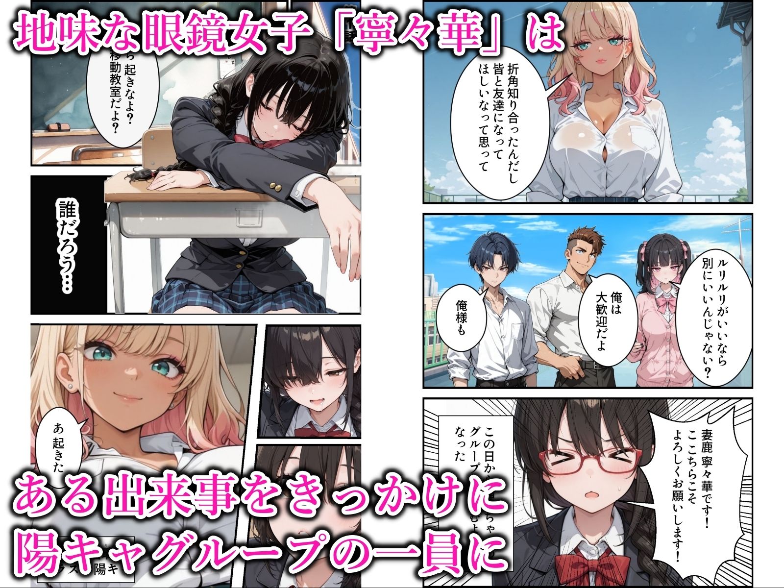 地味な爆乳陰キャがビッチギャルに堕ちる話 サンプル画像1