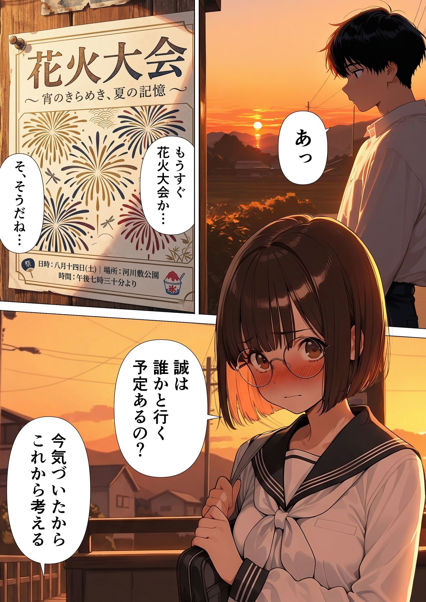 地味眼鏡の幼馴染と夏祭りデートしたら交尾することになった サンプル画像1