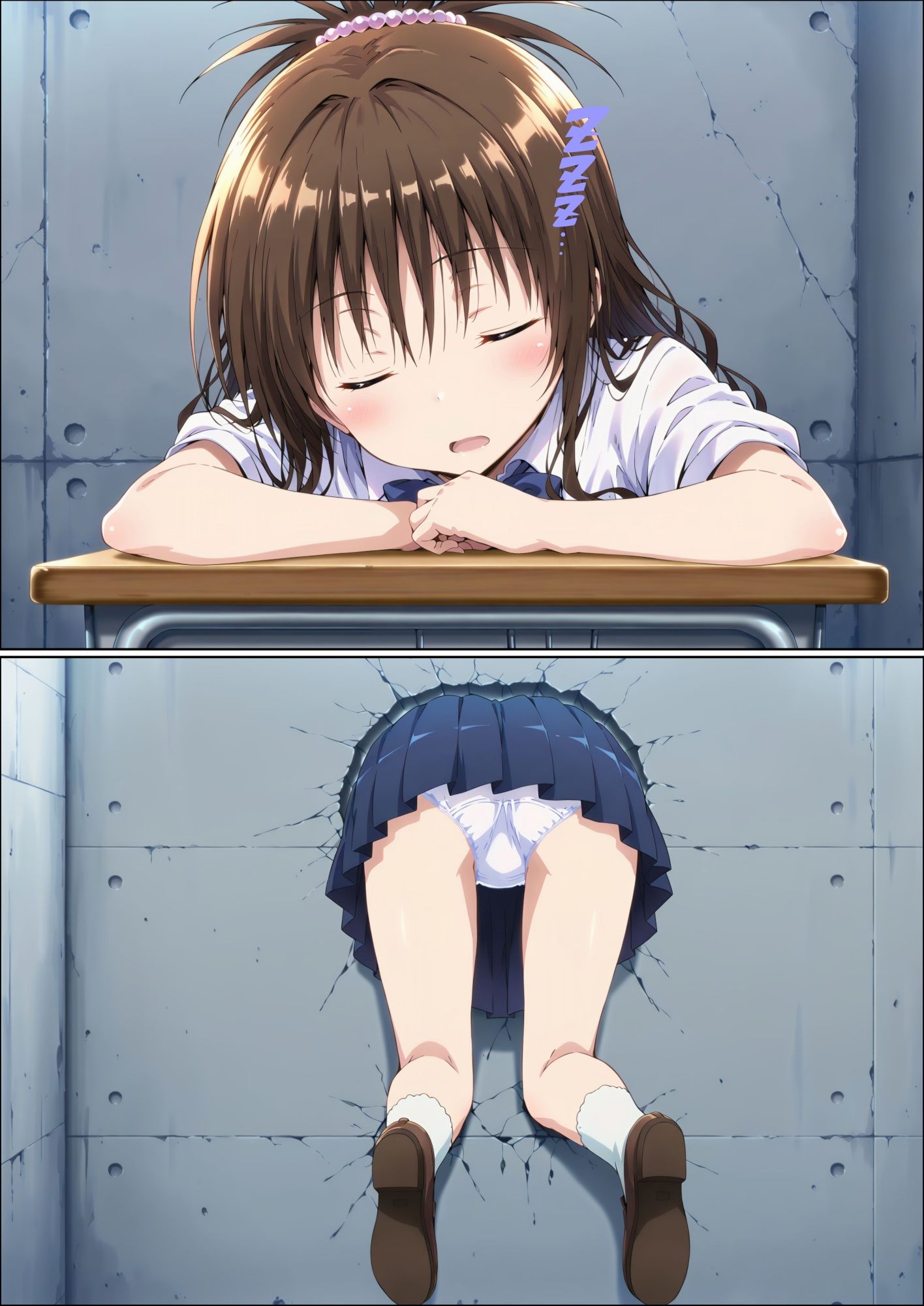 壁越しにエッチな物理実験をされる話！ サンプル画像1