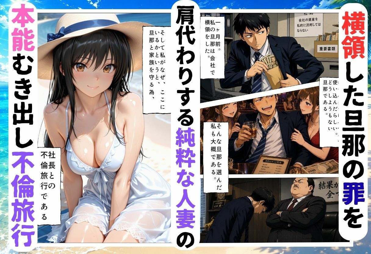 夏の不倫旅行〜ビーチで催●かけられ快楽墜ち サンプル画像1