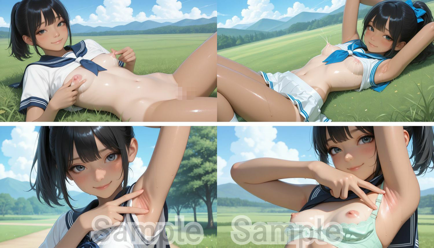 夏の放課後、セーラー服JKがおしっこ見せつけ サンプル画像5