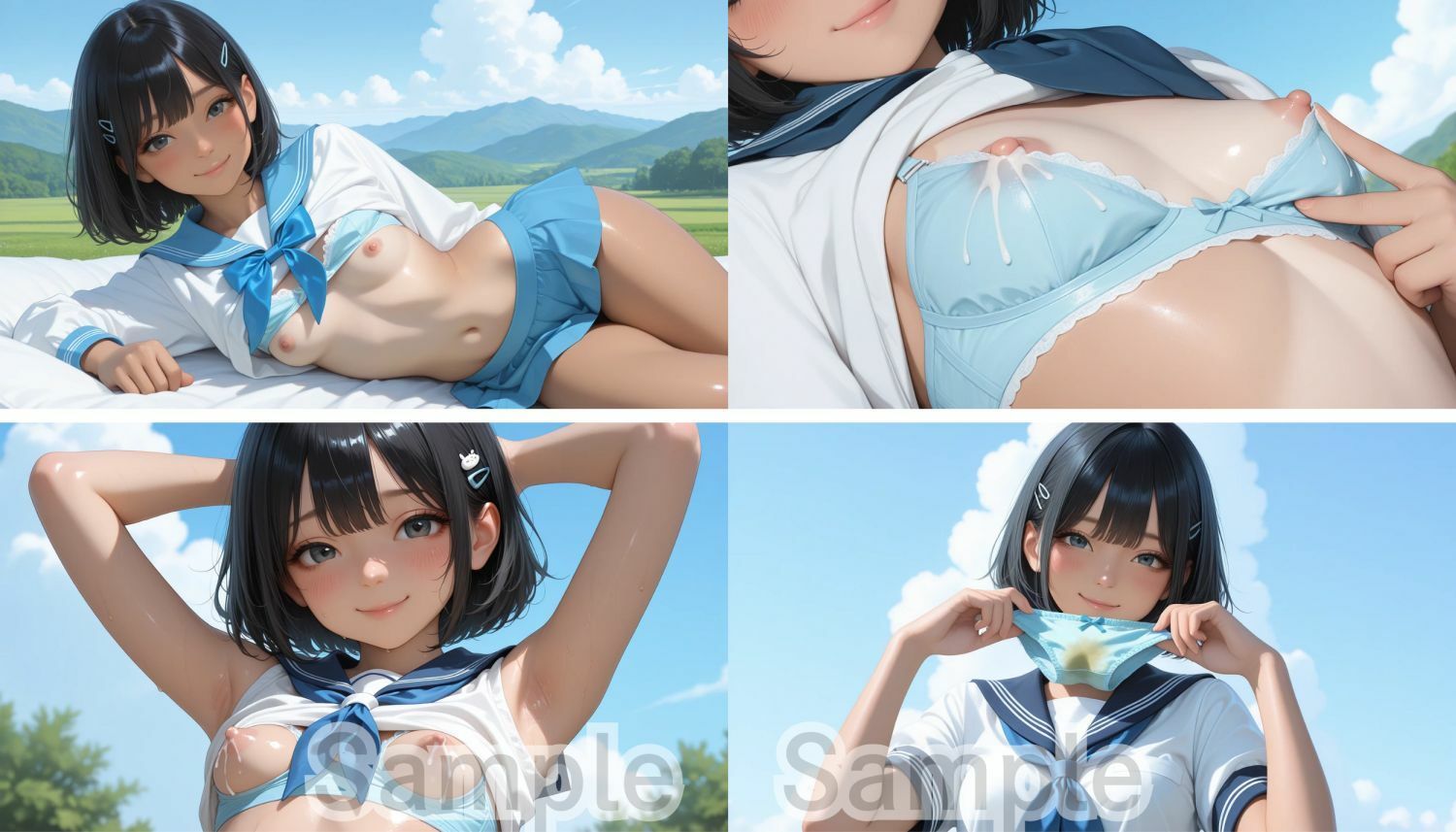 夏の放課後、セーラー服JKがおしっこ見せつけ サンプル画像8