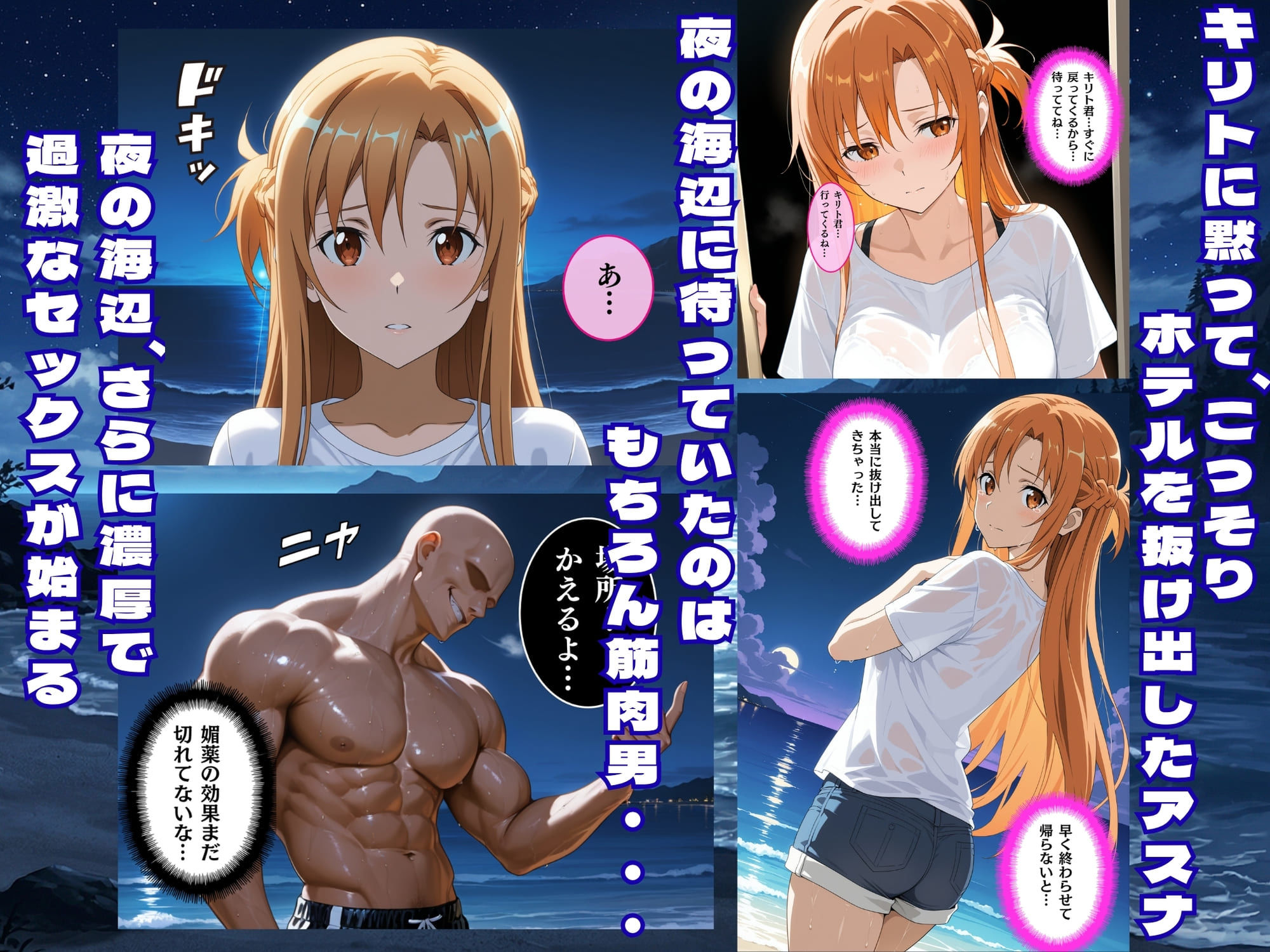 夏の海で堕ちるアスナ公開レ●プ完全肉奴●化 サンプル画像6