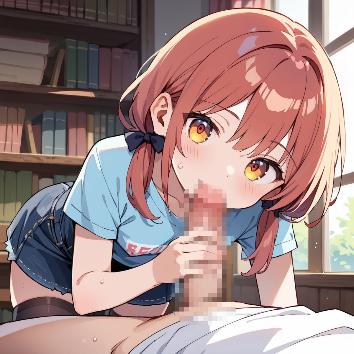 夏休み、図書館の静寂に溶ける2人の秘密page.6 サンプル画像3