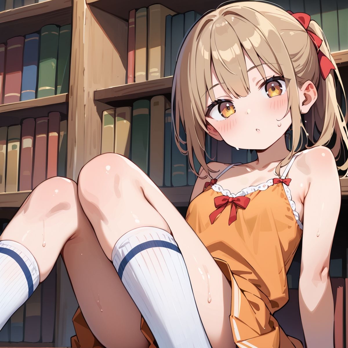 夏休み、図書館の静寂に溶ける2人の秘密page.7 サンプル画像4