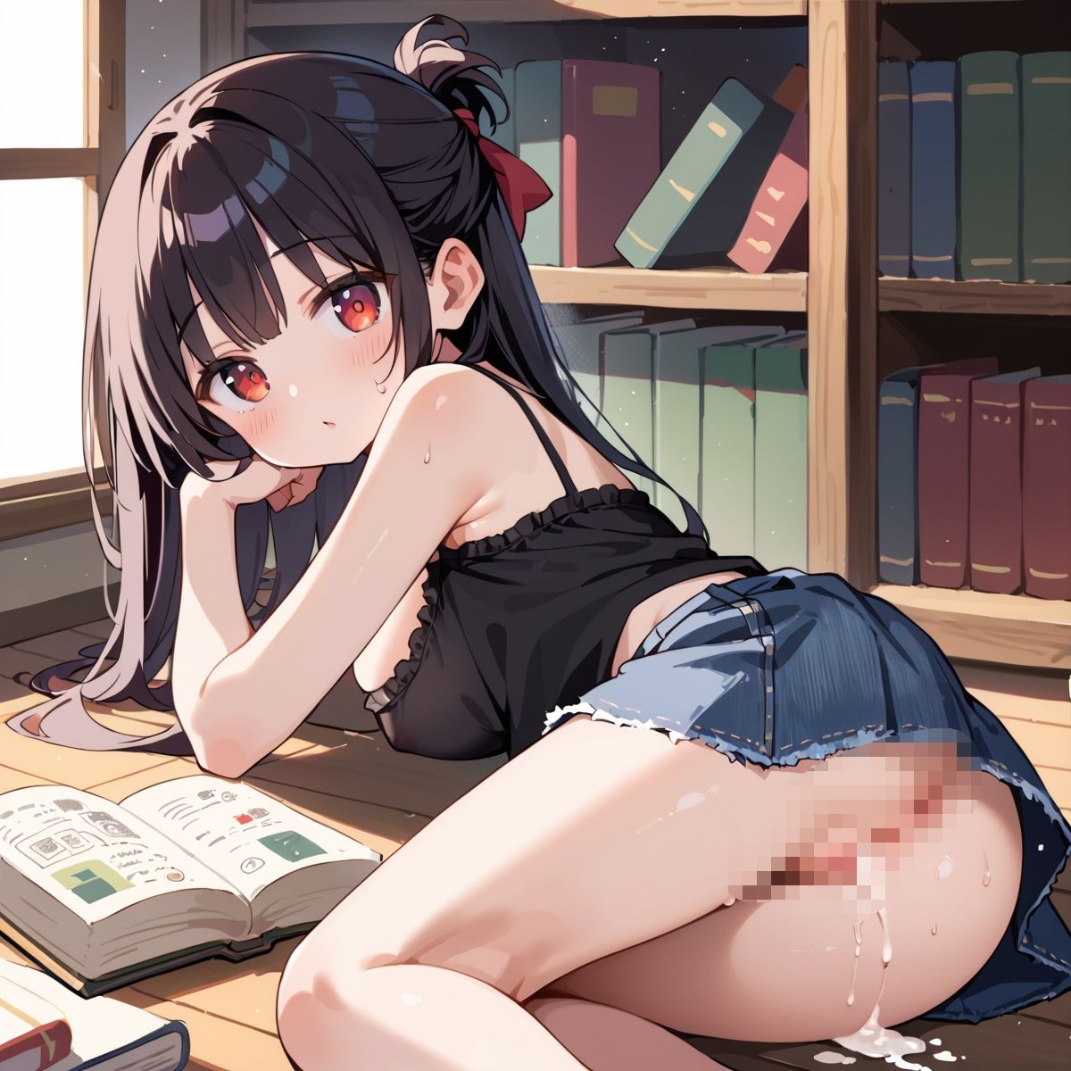 夏休み、図書館の静寂に溶ける2人の秘密page.9 サンプル画像2