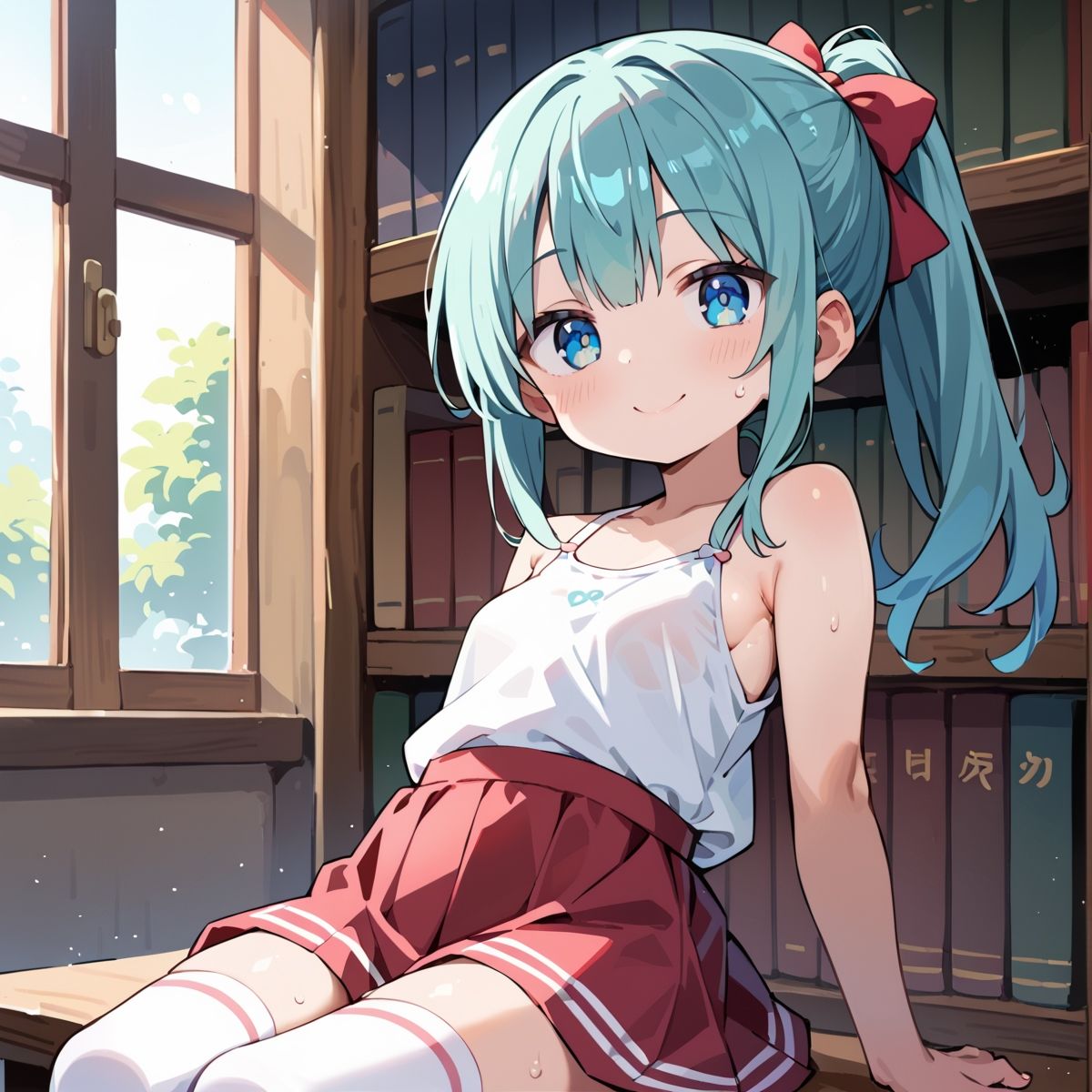 夏休み、図書館の静寂に溶ける2人の秘密page.9 サンプル画像5