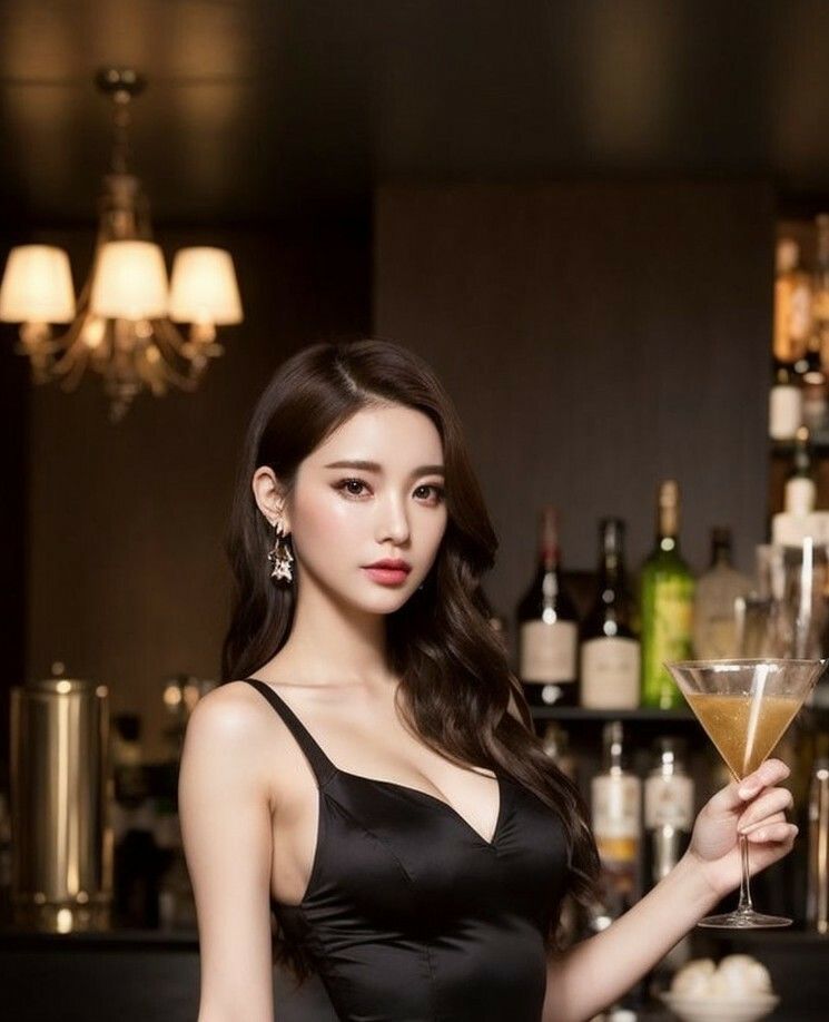 夜に映える黒ドレスの美女133枚 サンプル画像7