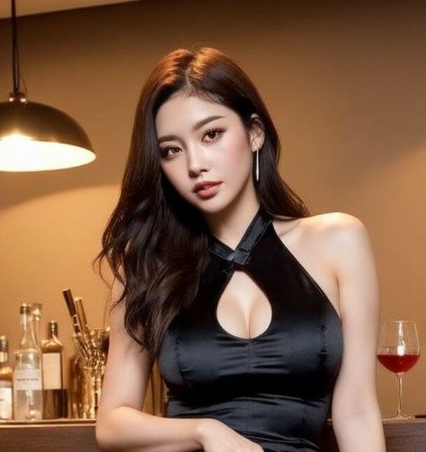 夜に映える黒ドレスの美女133枚 サンプル画像9