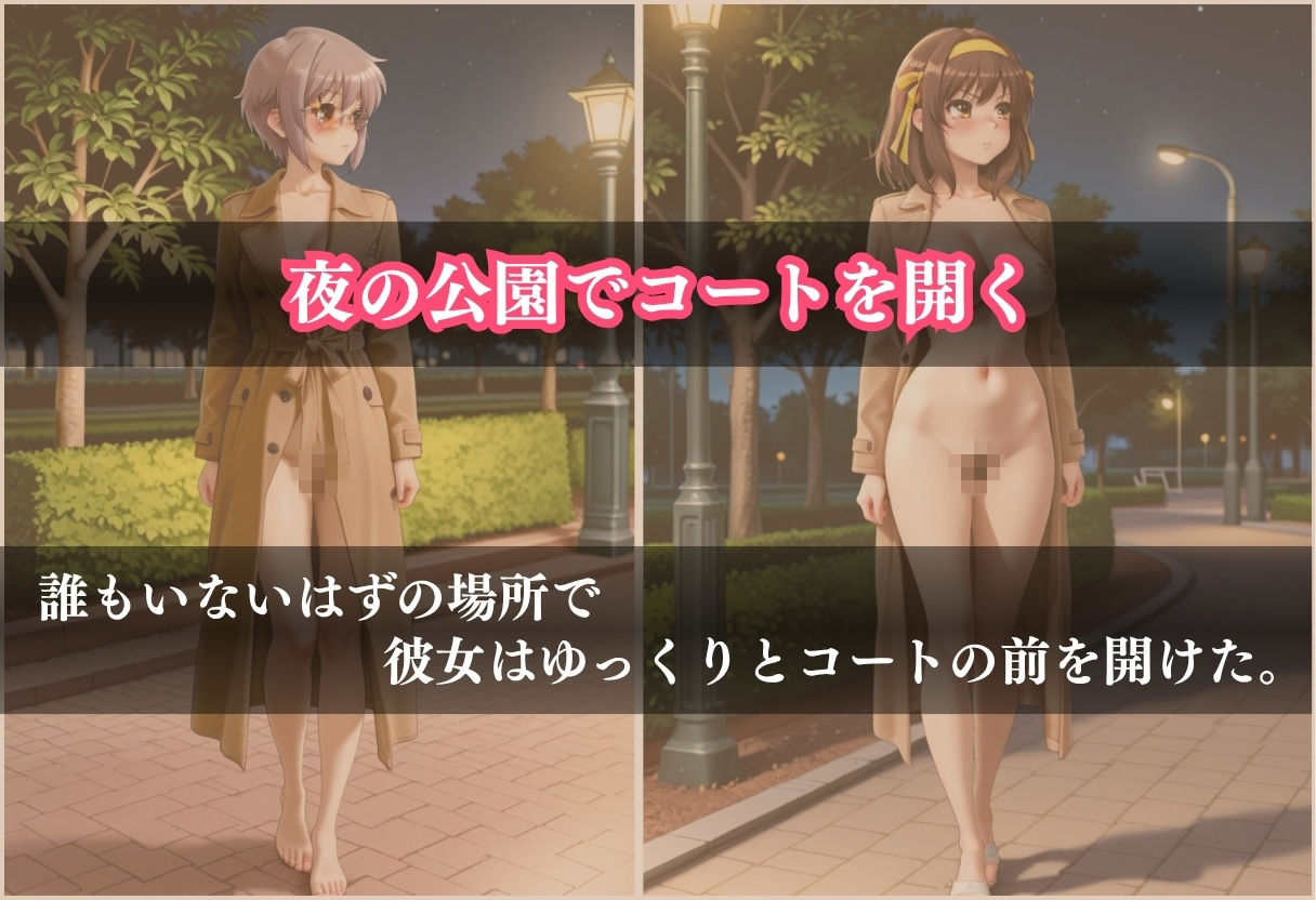夜の公園でコートを開けて〜全裸のまま潮を吹き、男に捕まるまで〜 サンプル画像1