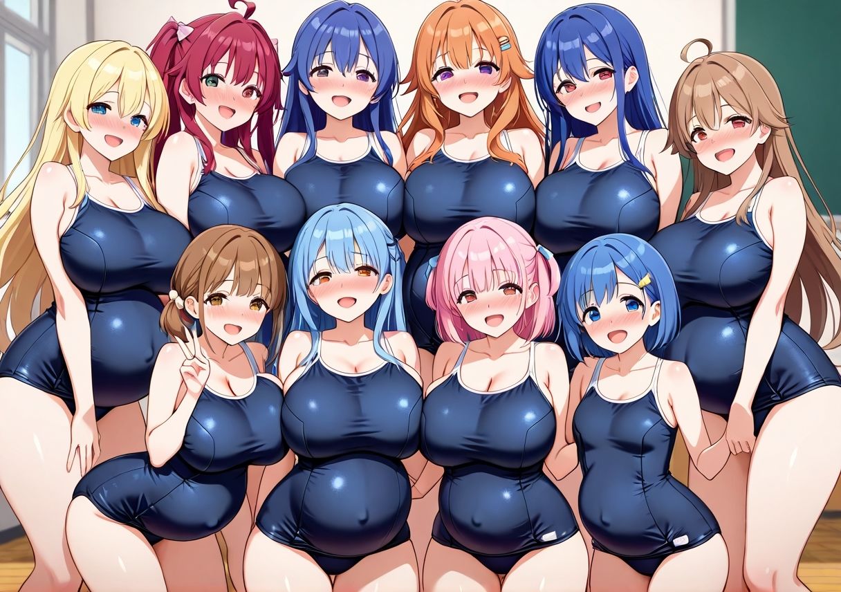 大乱交！！ボテ腹シンクロ部 サンプル画像2