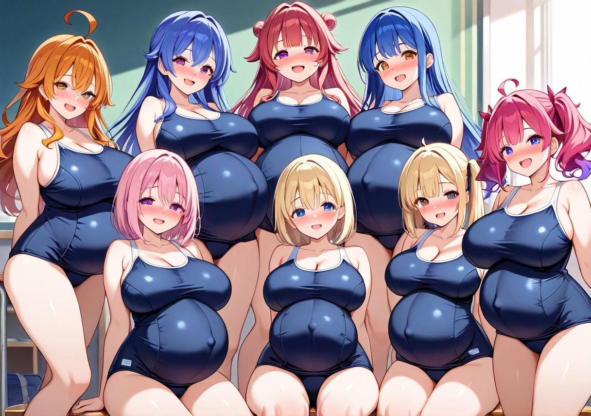 大乱交！！ボテ腹シンクロ部 サンプル画像3