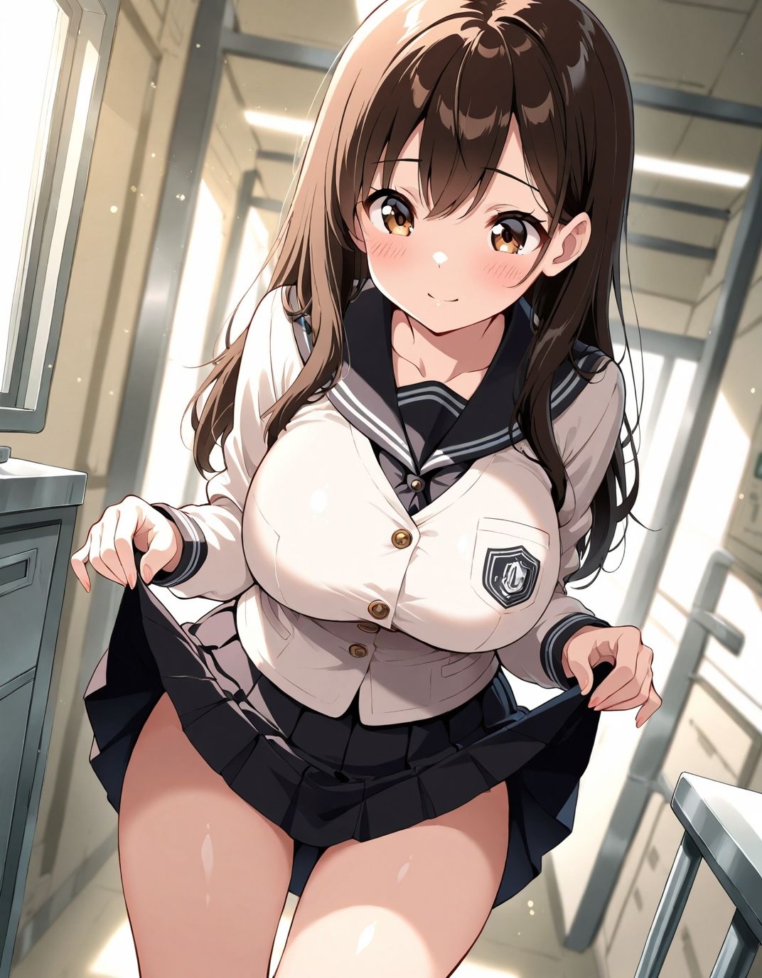 大人しめな巨乳ちゃんの中出し願望 サンプル画像1