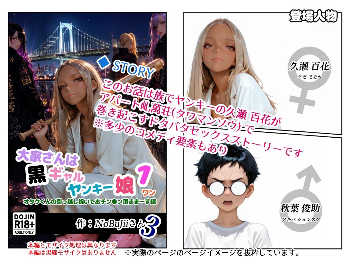 大家さんは黒ギャルヤンキー娘1オタクくんの引っ越し祝いでおチン●ン頂きまーす編 サンプル画像1