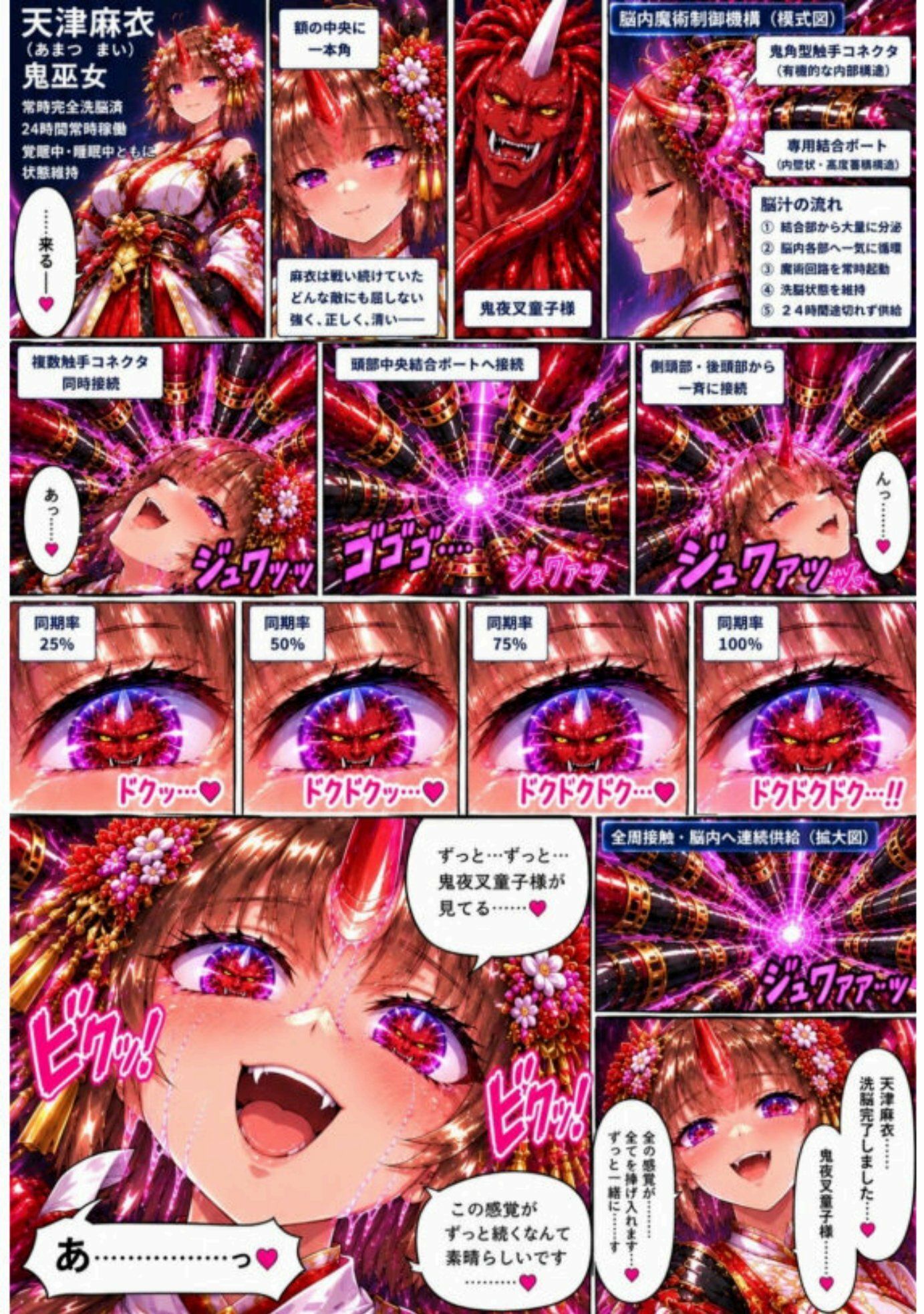 天津天音・天津亜衣・天津麻衣 触手聖戦 総集編 第2巻 200P悪堕ちニズベーラー独特の洗脳済の表現集 サンプル画像4