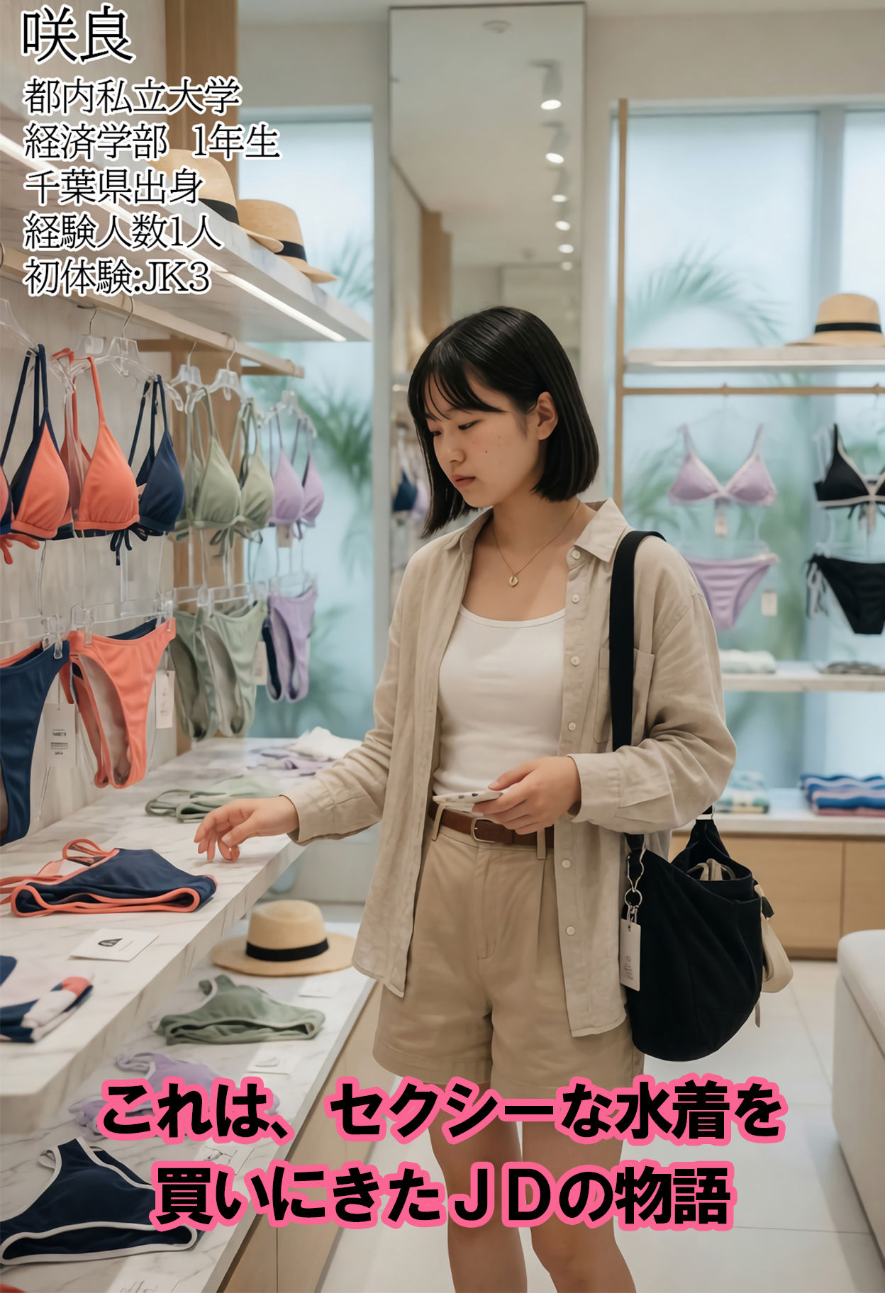 女子大生水着試着室 わたしのカラダ、こんなにエッチだったんだ・・発情そしてオナニーするJD サンプル画像1