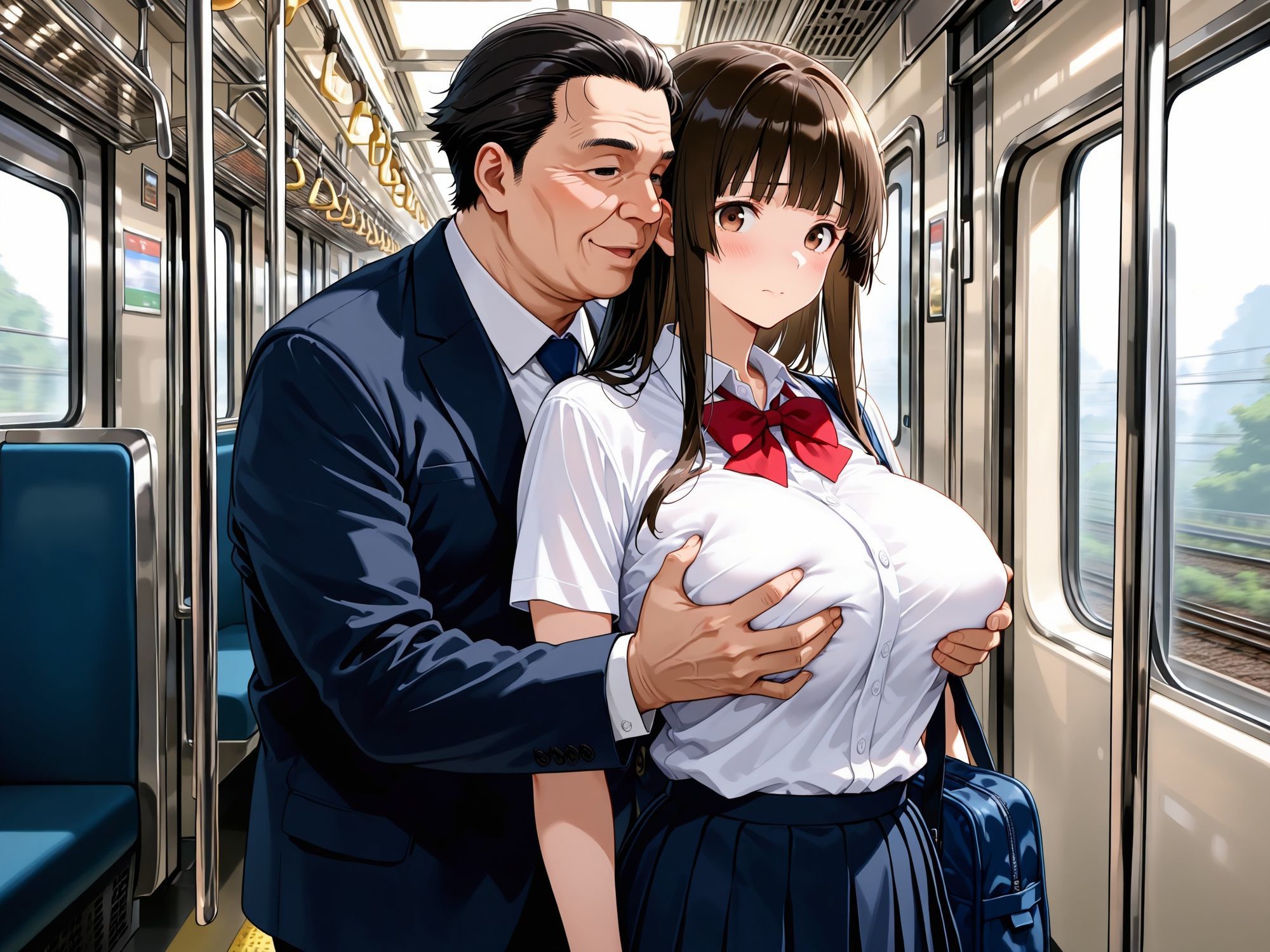 女子校生  電車痴〇   中出し快楽落ち サンプル画像5