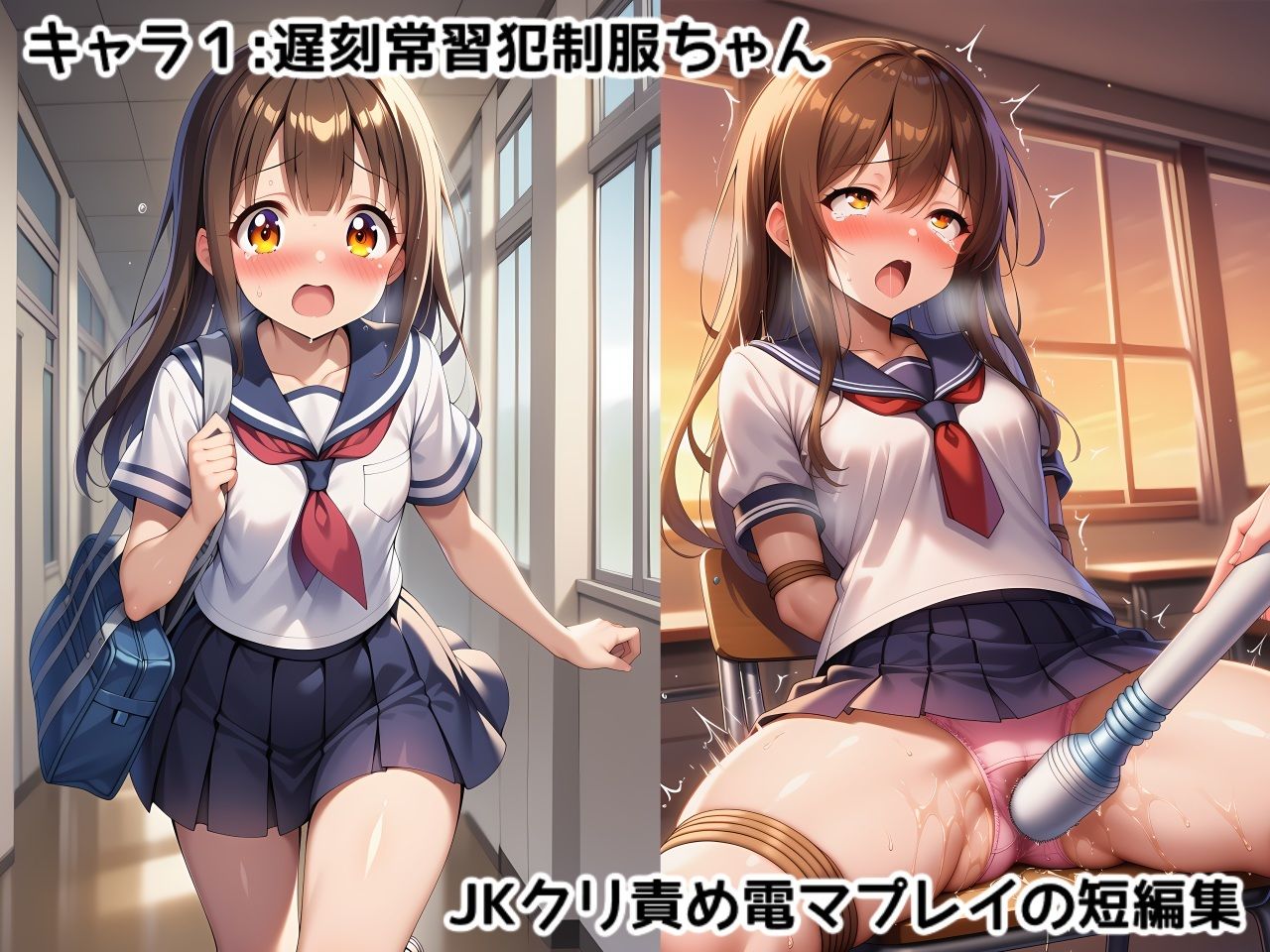 女子校生お仕置きクリ電マ〜些細なミスでお仕置きクリ電マ調教のやりすぎアクメ処刑させられちゃう女子校生達の短編CG集 サンプル画像1