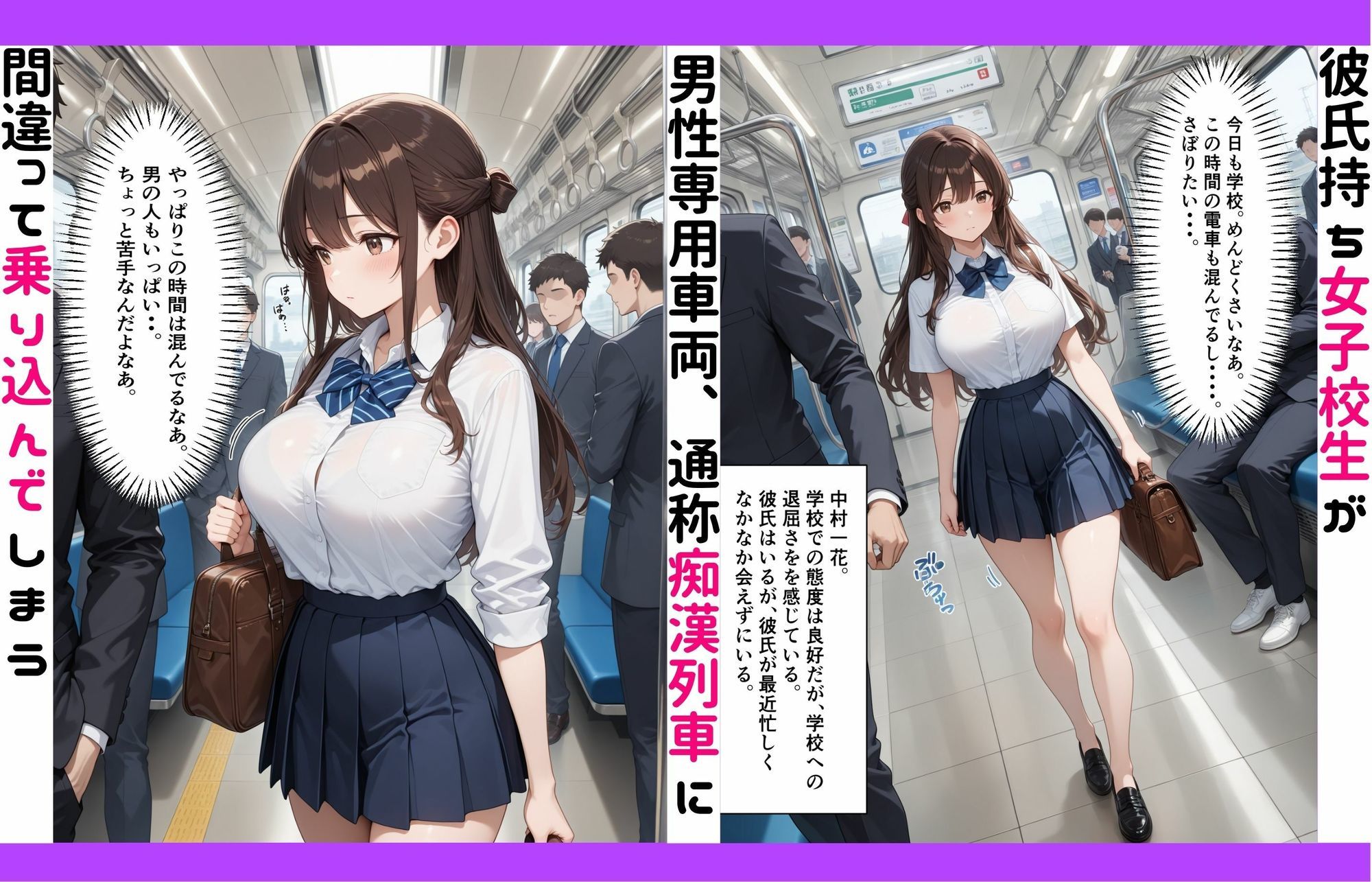 女子校生痴●列車メス堕ちレ●プ〜私が乗ったのは痴●列車でした〜 サンプル画像1
