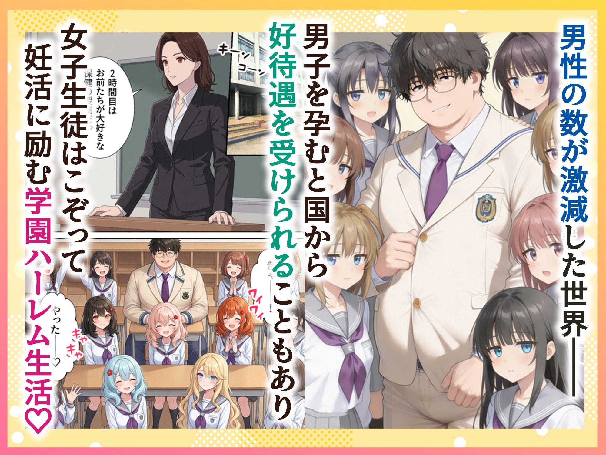 妊活ハーレム学園3 〜男子が俺だけの学校！デブスでもチンモテする世界！リボーンズ〜 サンプル画像1