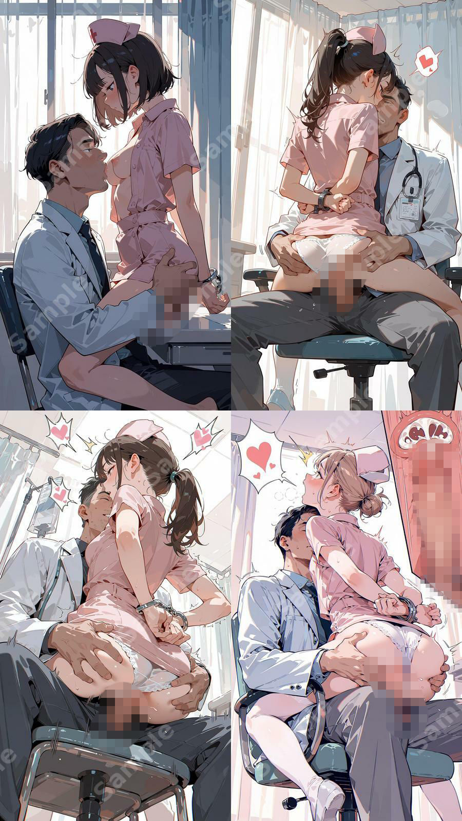 婦人科の医者は対面座位で膣内検診 サンプル画像10