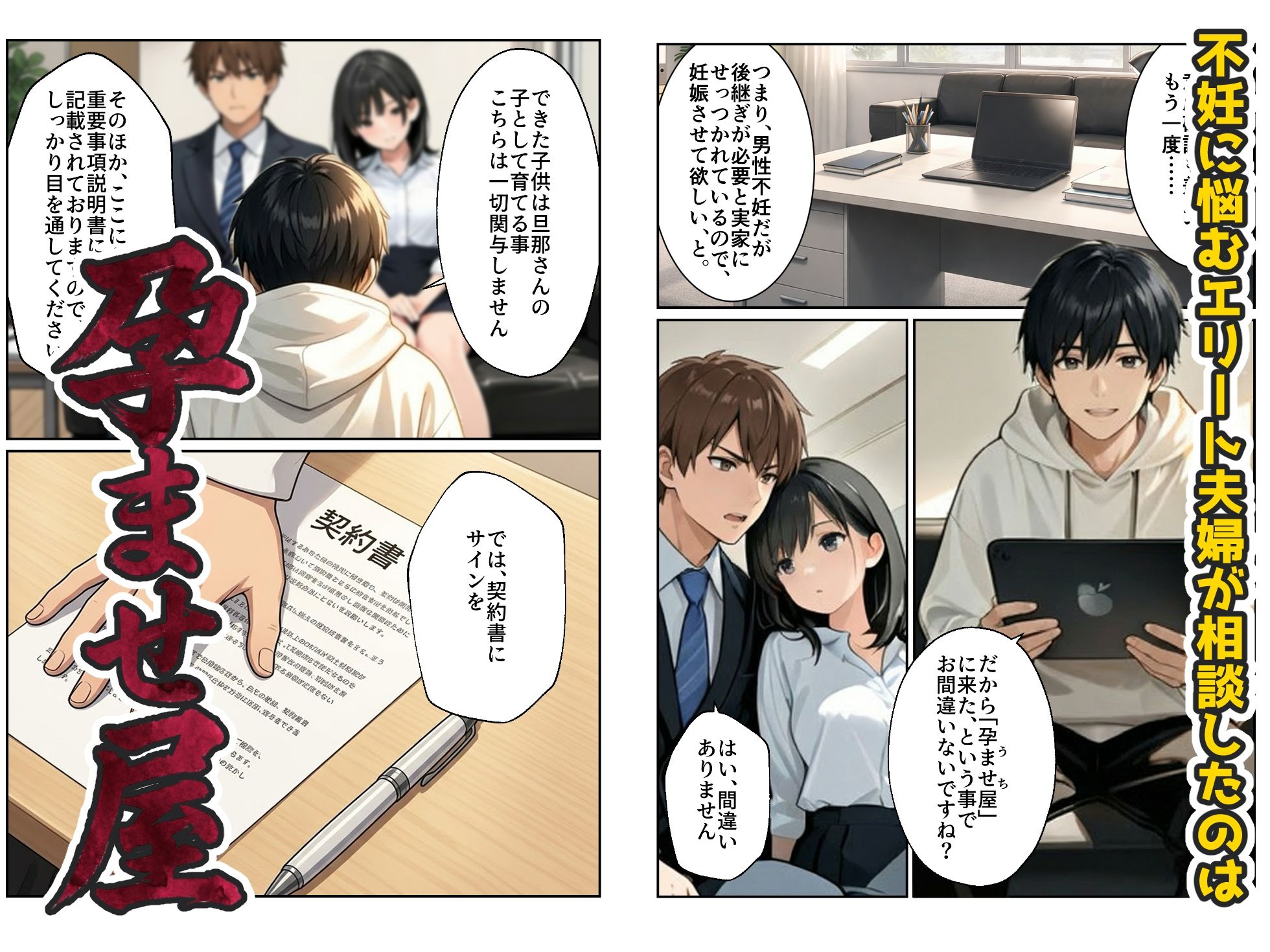 孕ませ屋 〜エリート夫の隣の部屋で、美人妻に中出しして妊娠させるお仕事です〜 サンプル画像1