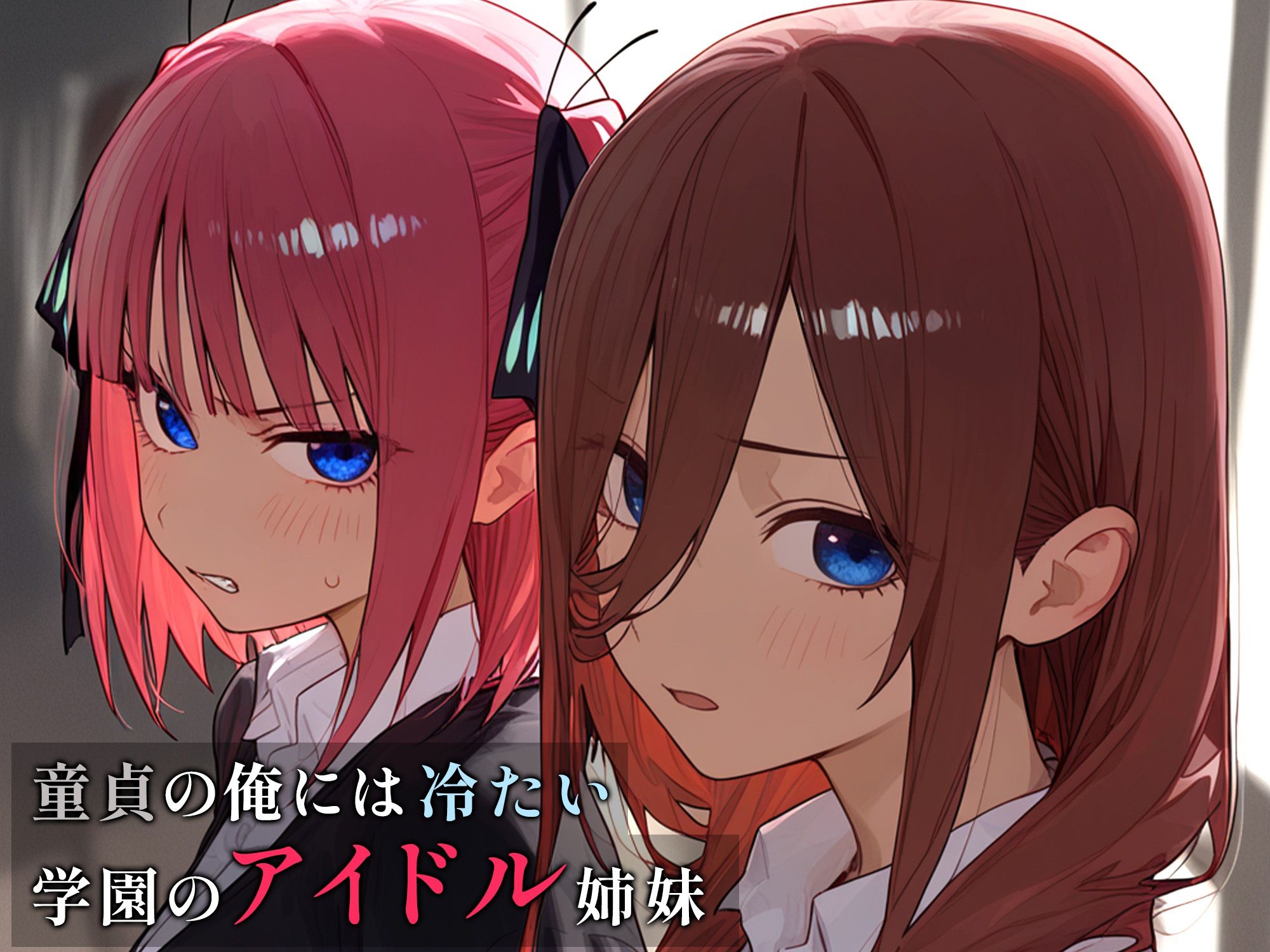 学園のアイドル姉妹が童貞の俺に冷たいので、わからせ生中出しした結果…美少女JK姉妹とオナホ青春堪能できた話【二乃・三玖ver】 サンプル画像1