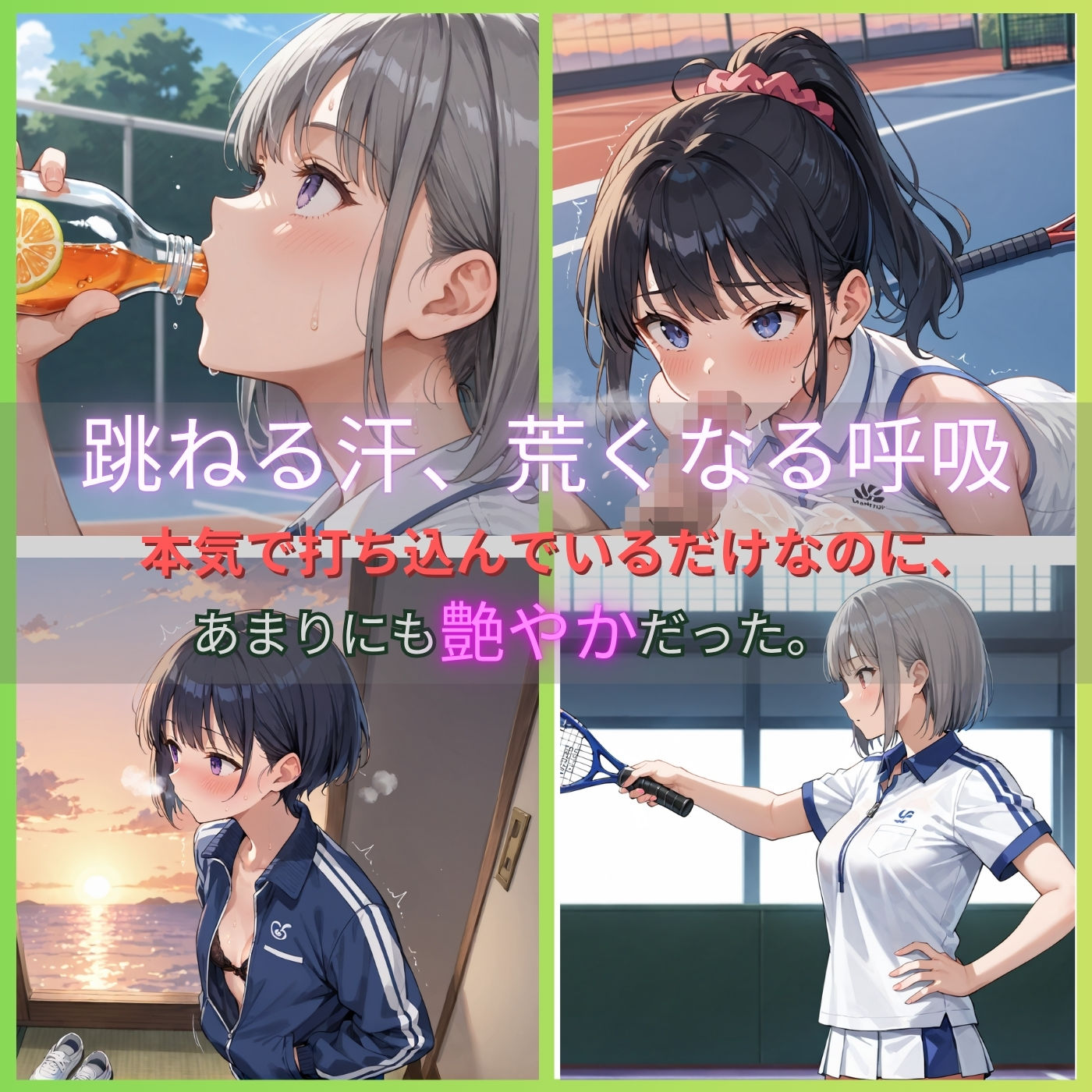 学園性活！ユニフォームに滲む汗 テニス部の本気がエロい3【汗かく美少女の厳選CG332枚収録】PC向け サンプル画像1