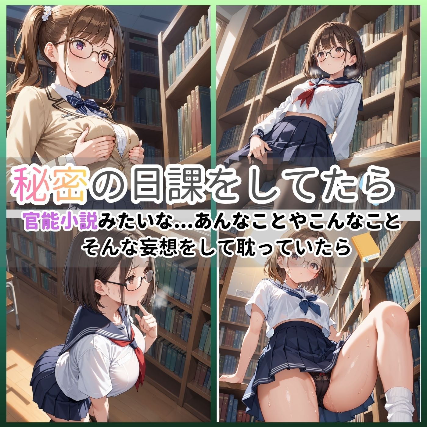 学園性活！図書委員と官能的な秘め事4【メガネ美少女の厳選CG367枚収録】 サンプル画像1