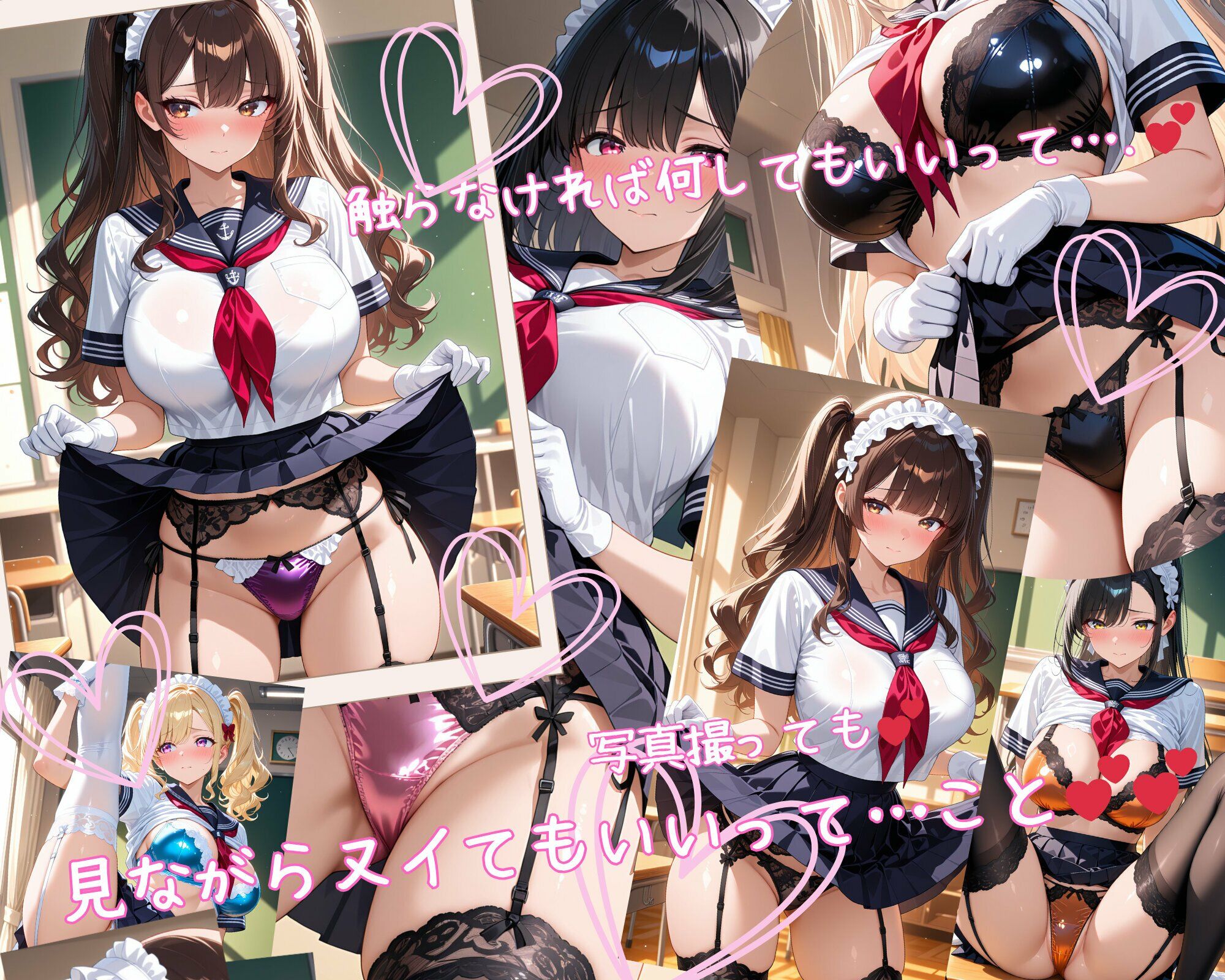 学園祭のセーラーメイドカフェ  パンツ見せサービス サンプル画像10