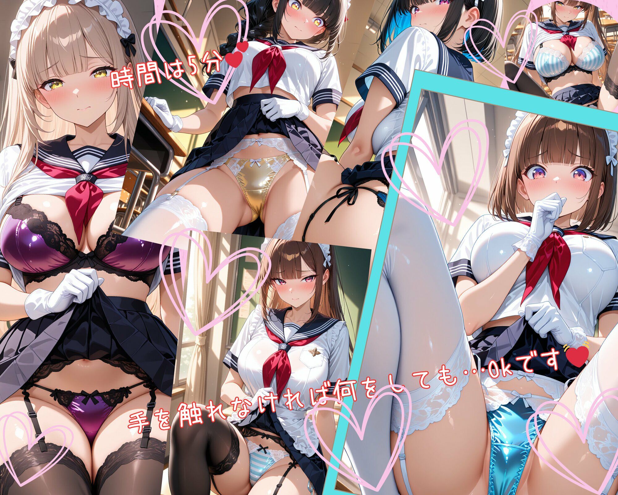 学園祭のセーラーメイドカフェ  パンツ見せサービス サンプル画像7