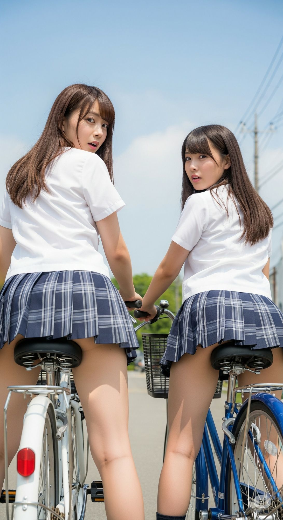 学校帰りのミニスカ自転車JK（パンチラあり） サンプル画像4