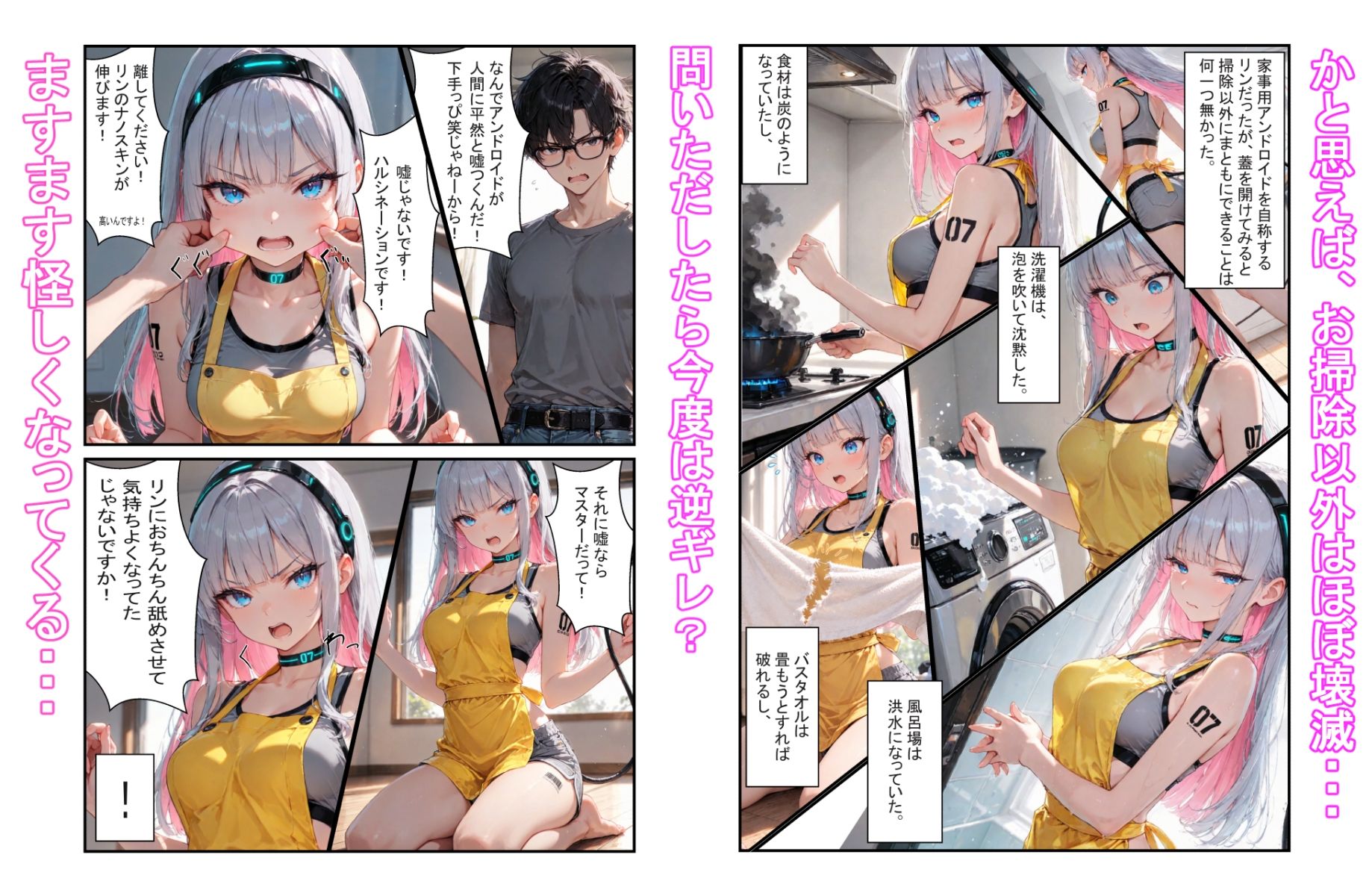 安売りで買った家事用アンドロイドが実は型落ちセクサロイドに雑に家事アプリをインストールしただけってふざけんじゃねーよ サンプル画像3