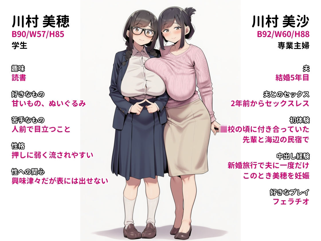 家庭訪問したJK宅で母娘まとめて親子丼 サンプル画像1