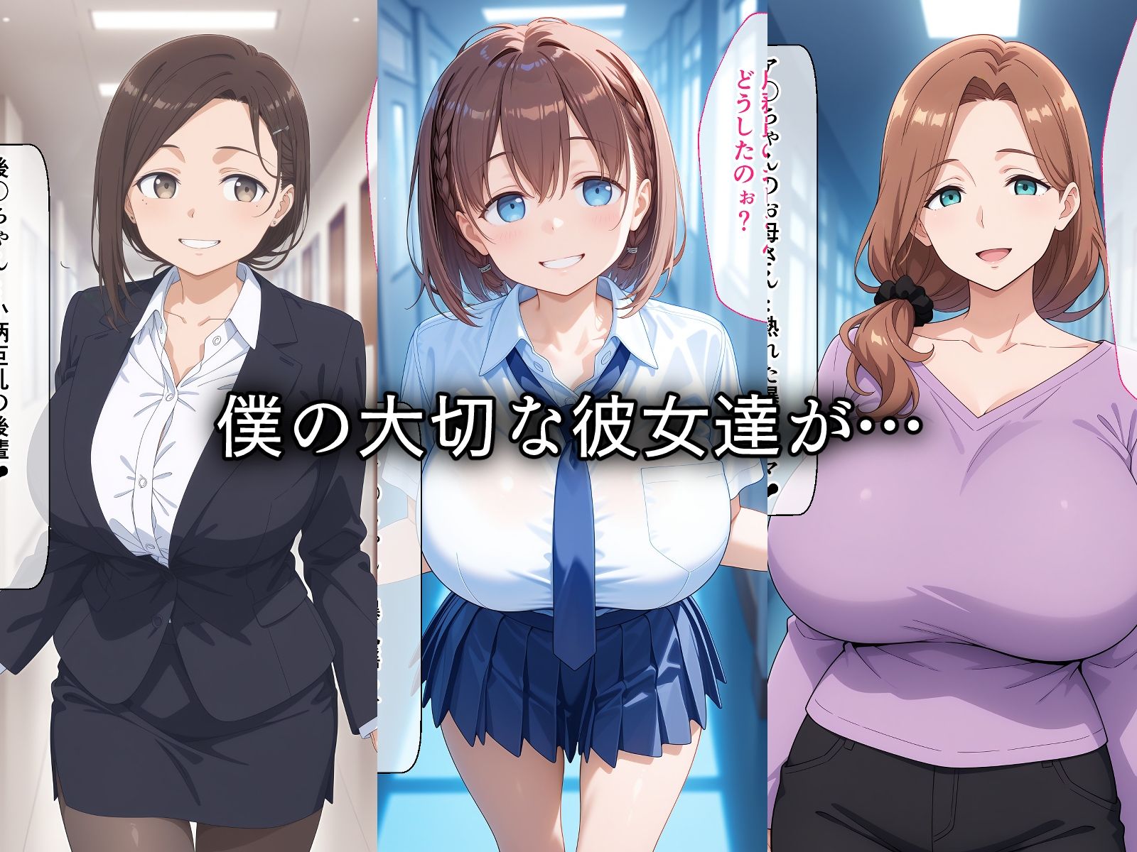 寝取られた○曜日の巨乳美女たち〜催〇アプリで種付け完了 サンプル画像1