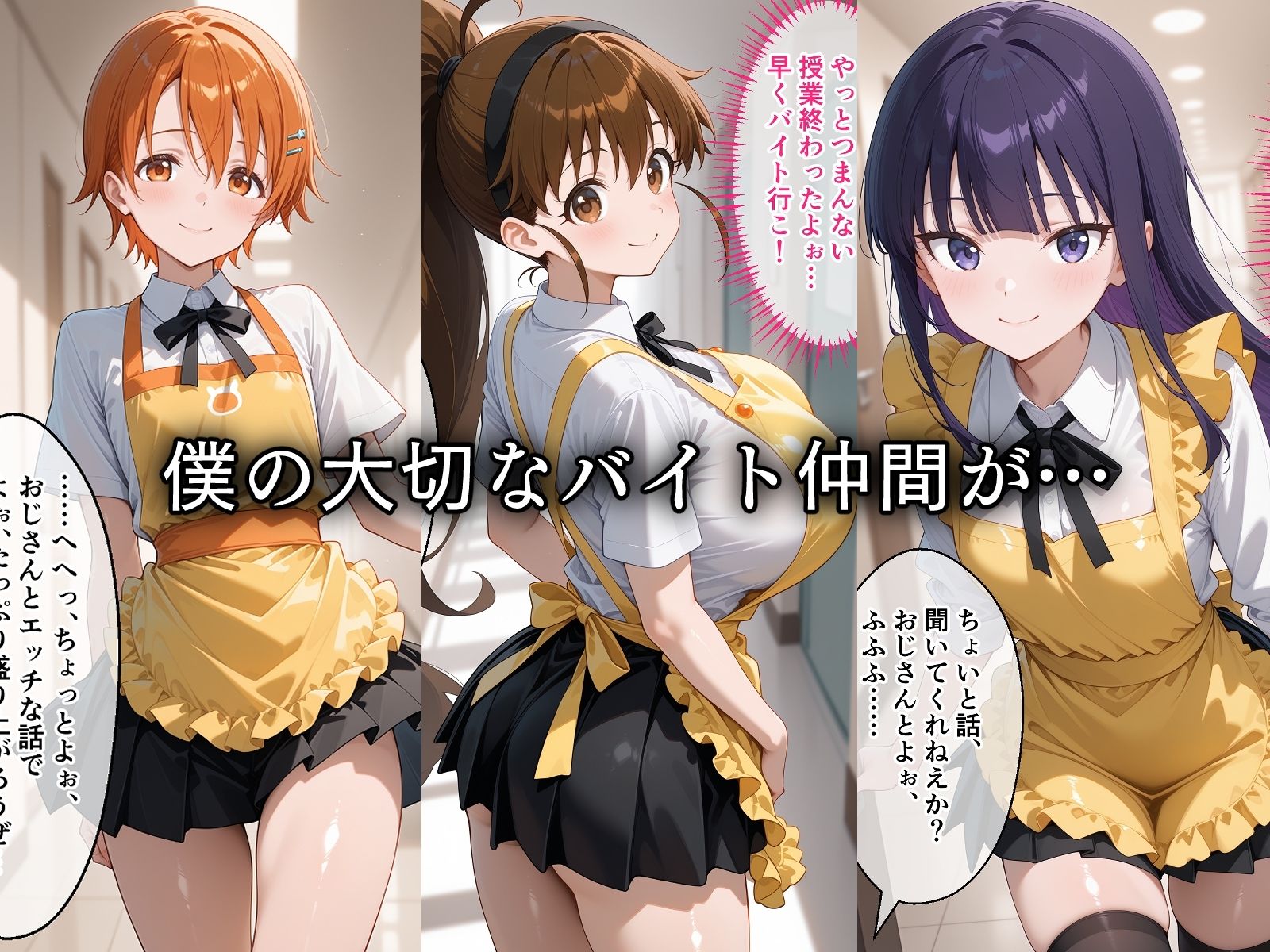 寝取られた巨乳ウェイトレスたち〜催〇アプリで種付け完了 サンプル画像1