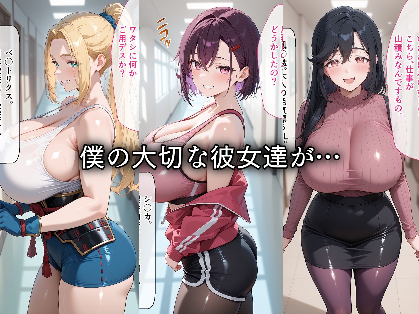 寝取られた巨乳サバイバーたち〜催〇アプリで種付け完了 サンプル画像1