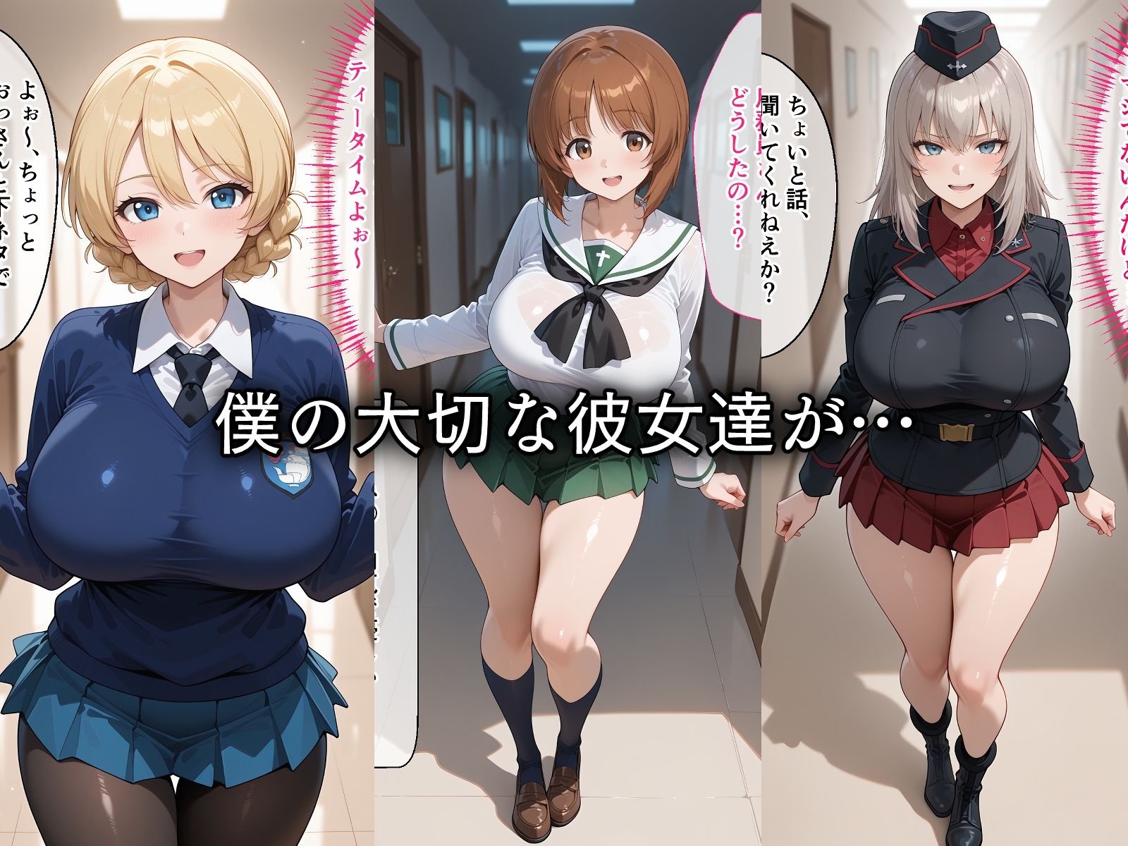 寝取られた巨乳美少女たち〜催〇アプリで種付け完了 サンプル画像1