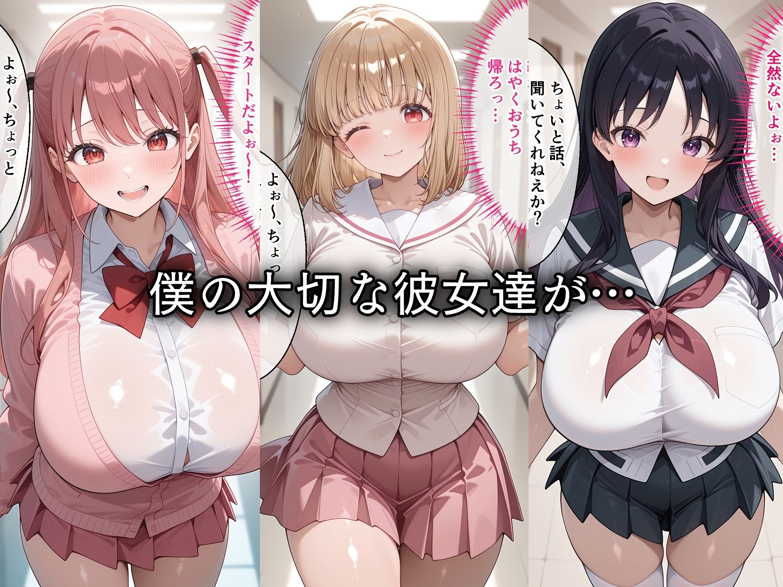 寝取られた巨乳麻雀部員たち〜催〇アプリで種付け完了 サンプル画像1