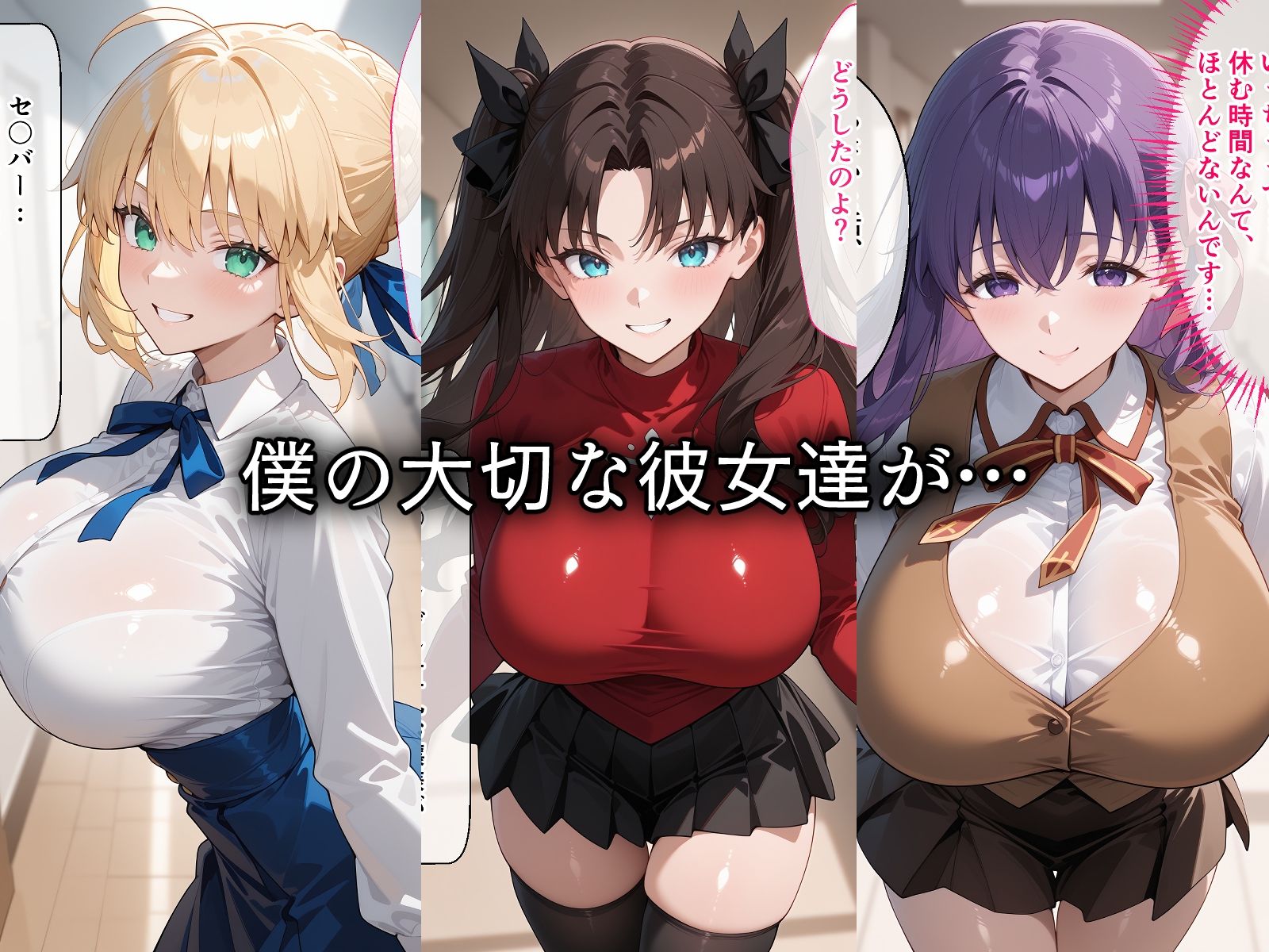 寝取られた聖杯戦争の巨乳ヒロインたち〜催〇アプリで種付け完了 サンプル画像1