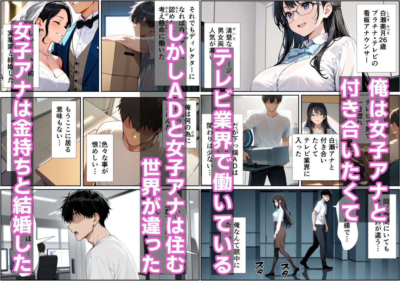 局内トップ人妻女子アナが俺の上で腰振りハーレム 〜雑用ADが3人を楽チン肉便器化〜 サンプル画像3