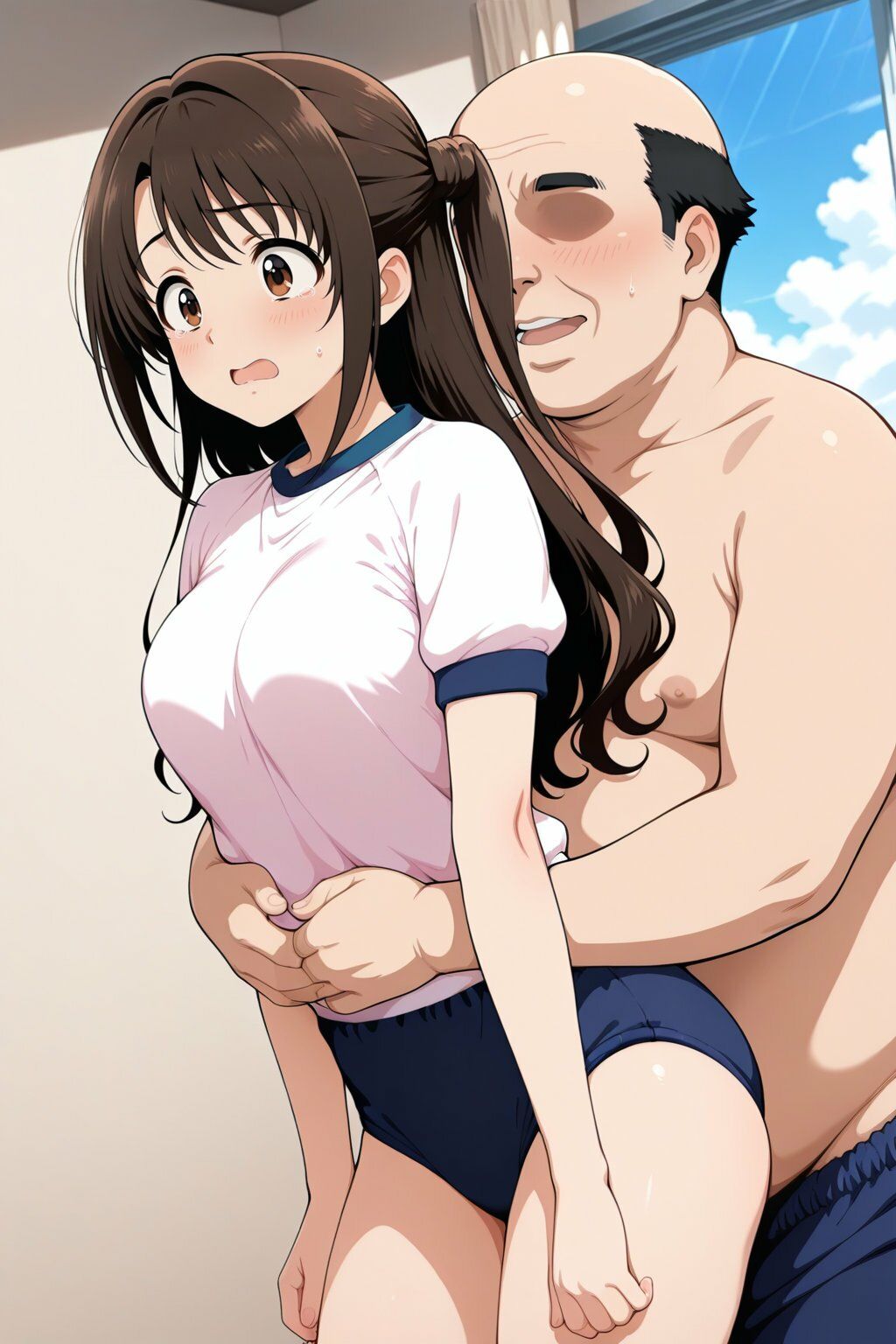 島村●月  ブルマでキモおじ強●性指導 サンプル画像2