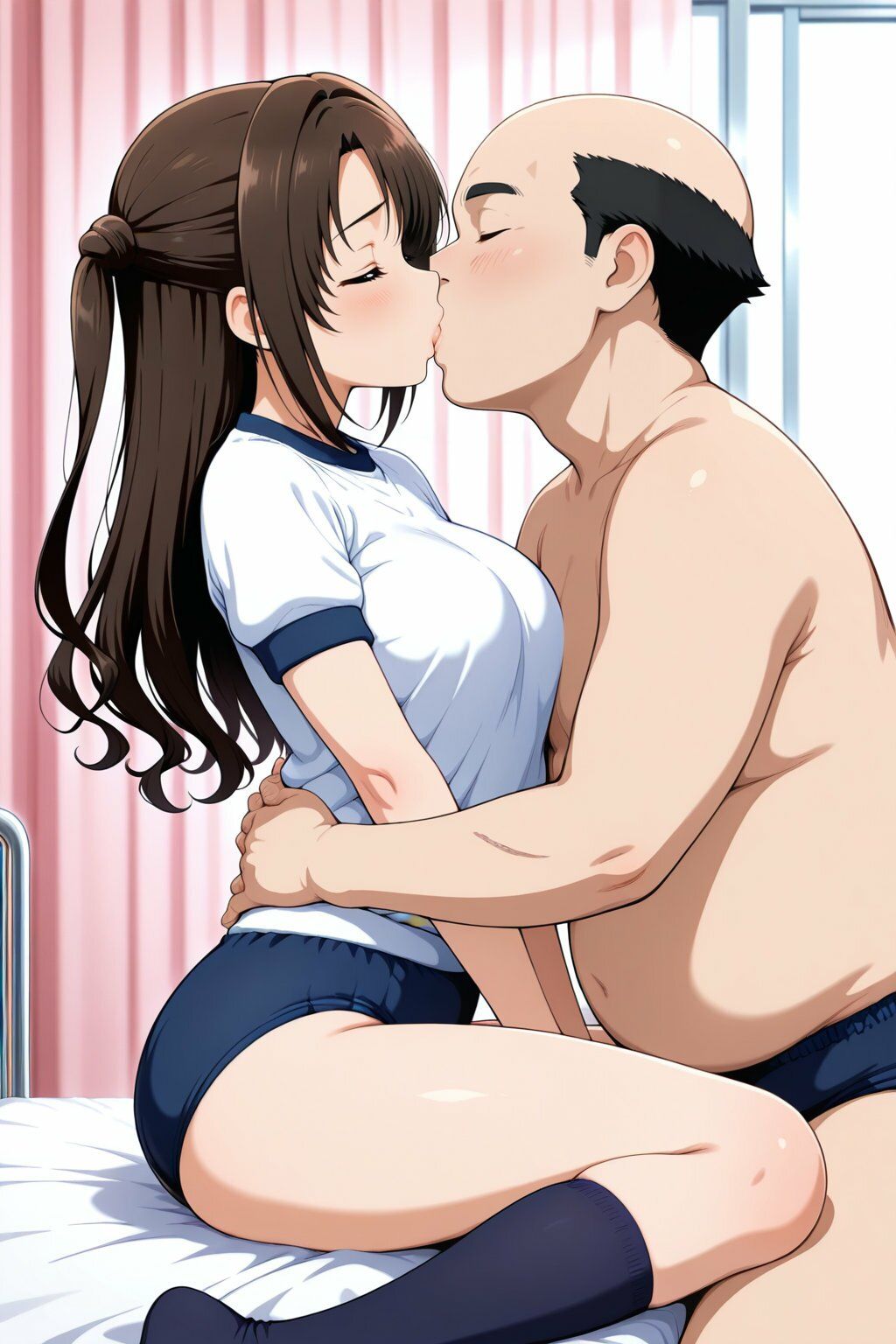 島村●月  ブルマでキモおじ強●性指導 サンプル画像3