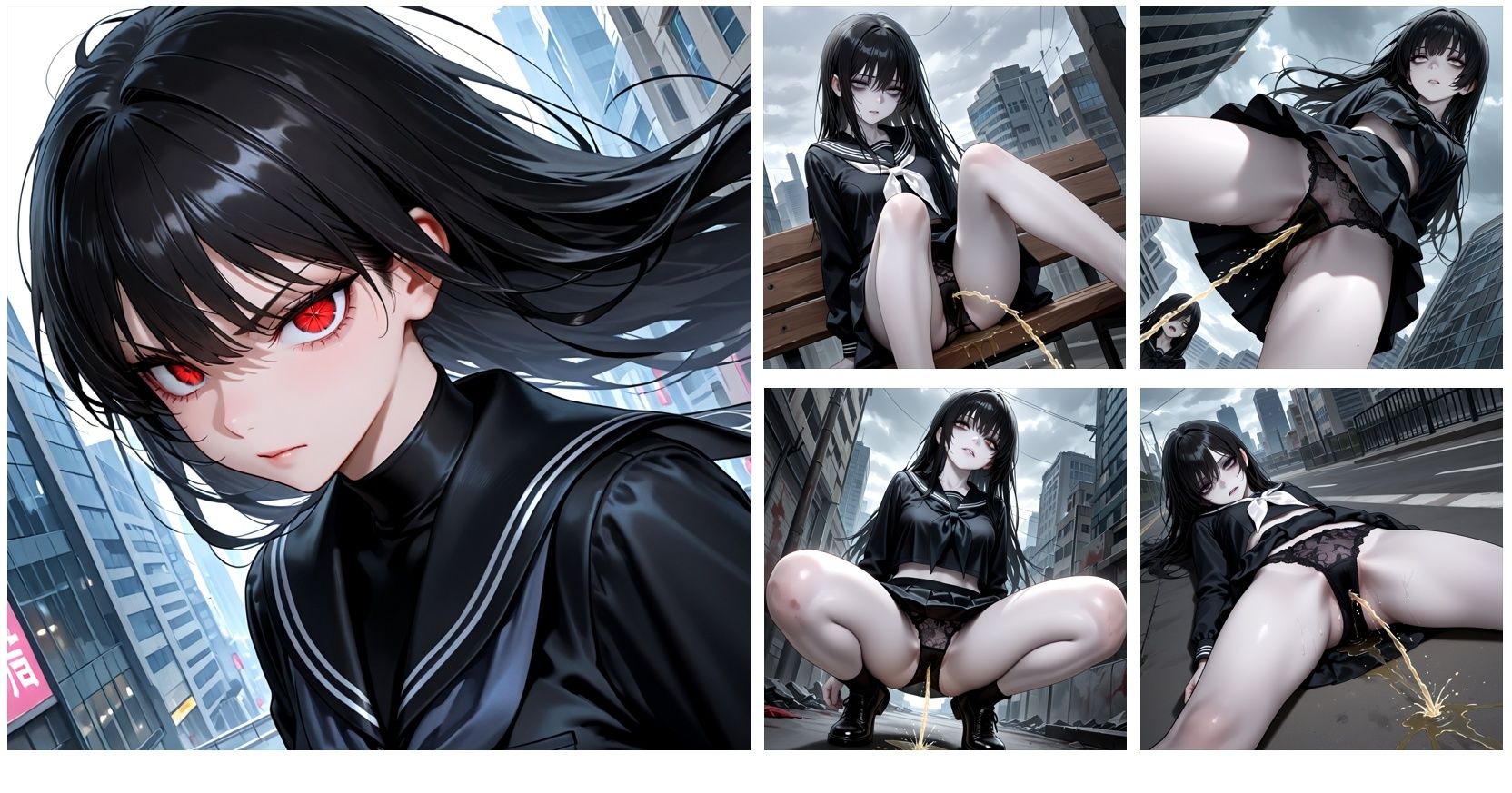 崩壊した街で所構わず放尿する無害なゾンビをひたすら眺めるCG集 サンプル画像5