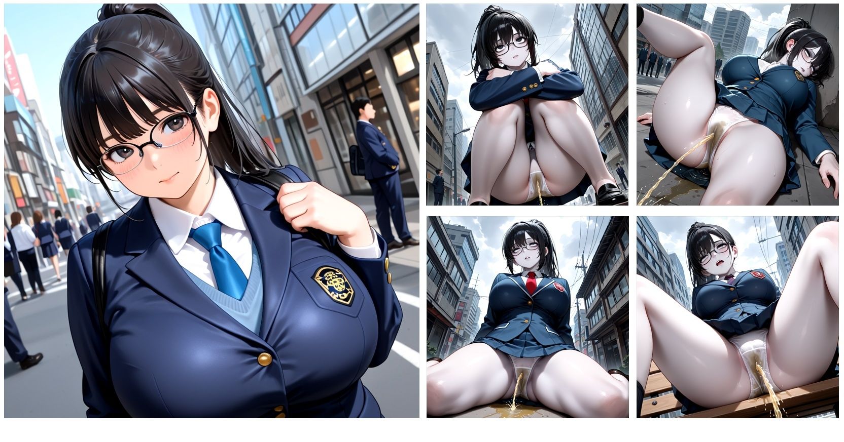 崩壊した街で所構わず放尿する無害なゾンビをひたすら眺めるCG集 サンプル画像9